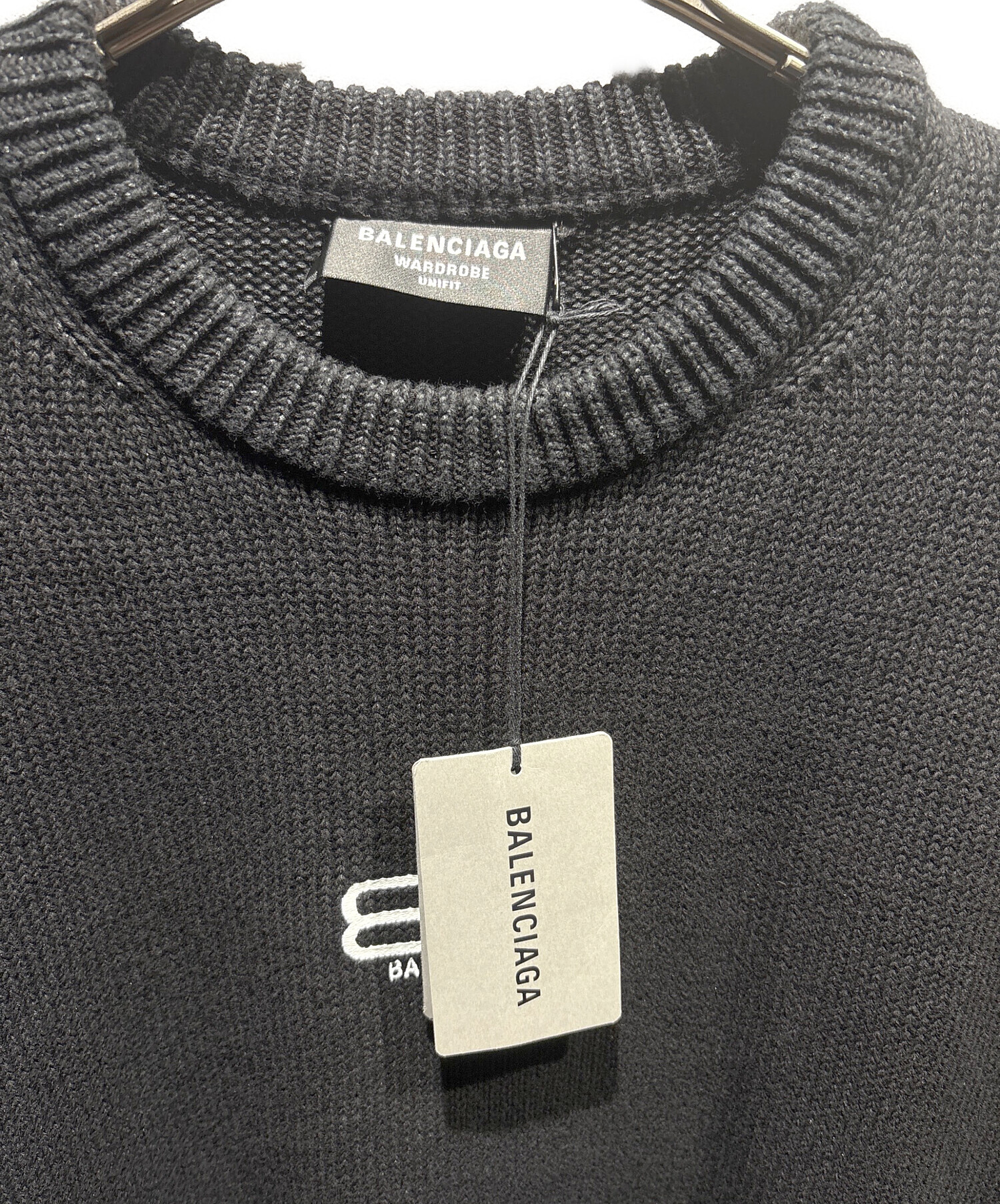中古・古着通販】BALENCIAGA (バレンシアガ) BB刺繍ニット ブラック