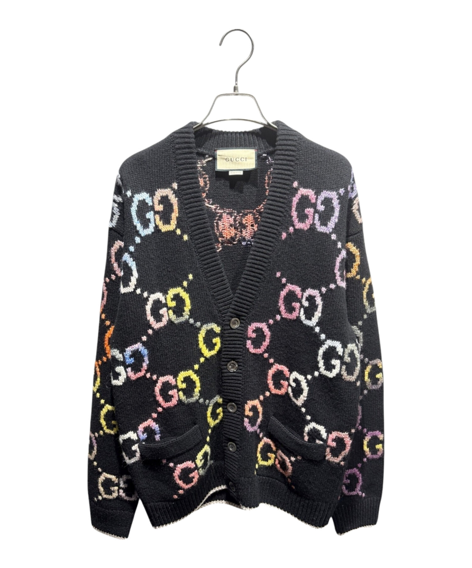GUCCI ドライバーズニット　長袖ニット　黒　ブラック GUCCI - 美品 グッチ GUCCI ニット セーター ドライバーズ ジップ