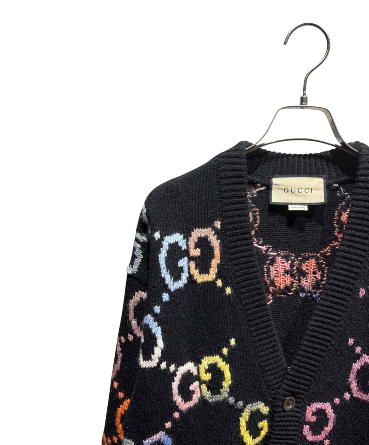 中古・古着通販】GUCCI (グッチ) GGニットカーディガン ブラック