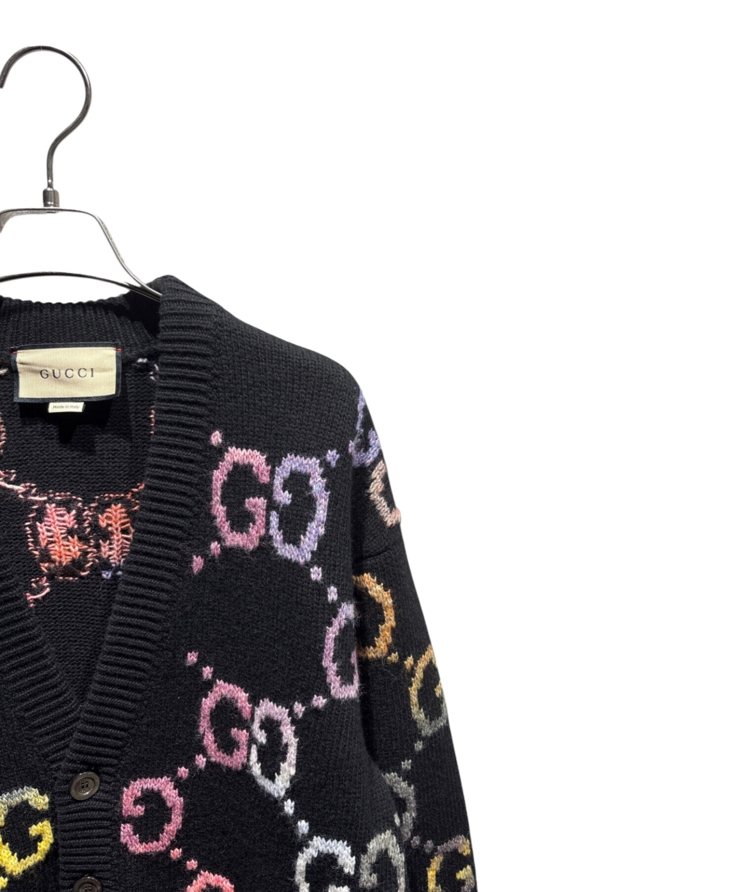 中古・古着通販】GUCCI (グッチ) GGニットカーディガン ブラック