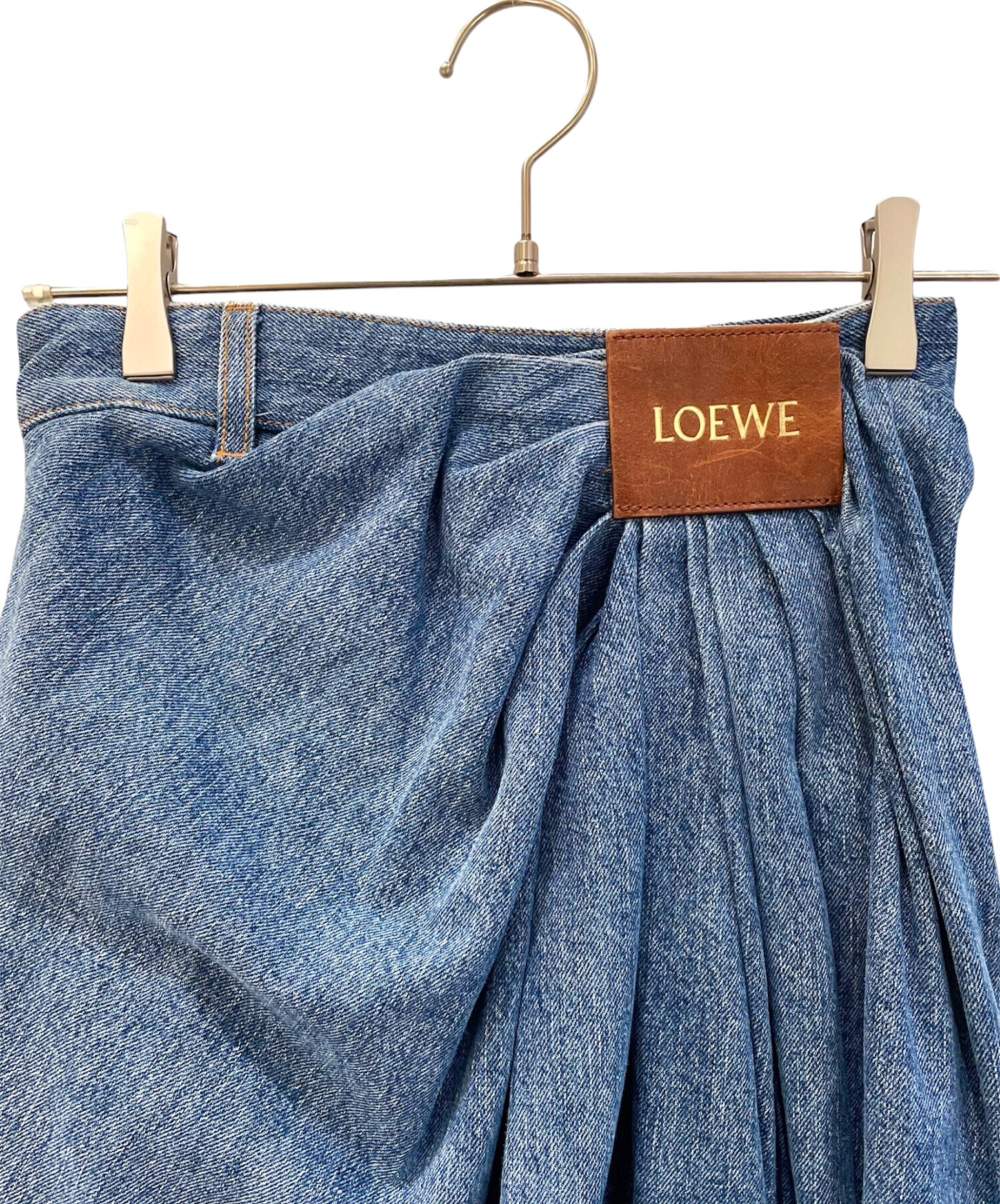 中古・古着通販】LOEWE (ロエベ) ドレープデニムパンツ インディゴ