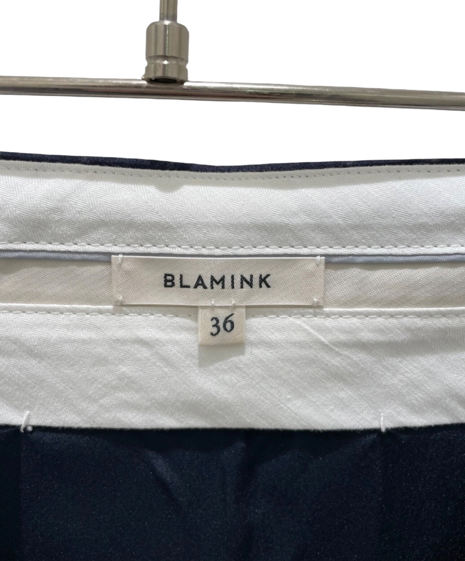 中古・古着通販】BLAMINK (ブラミンク) ウールストライプトラペーズ
