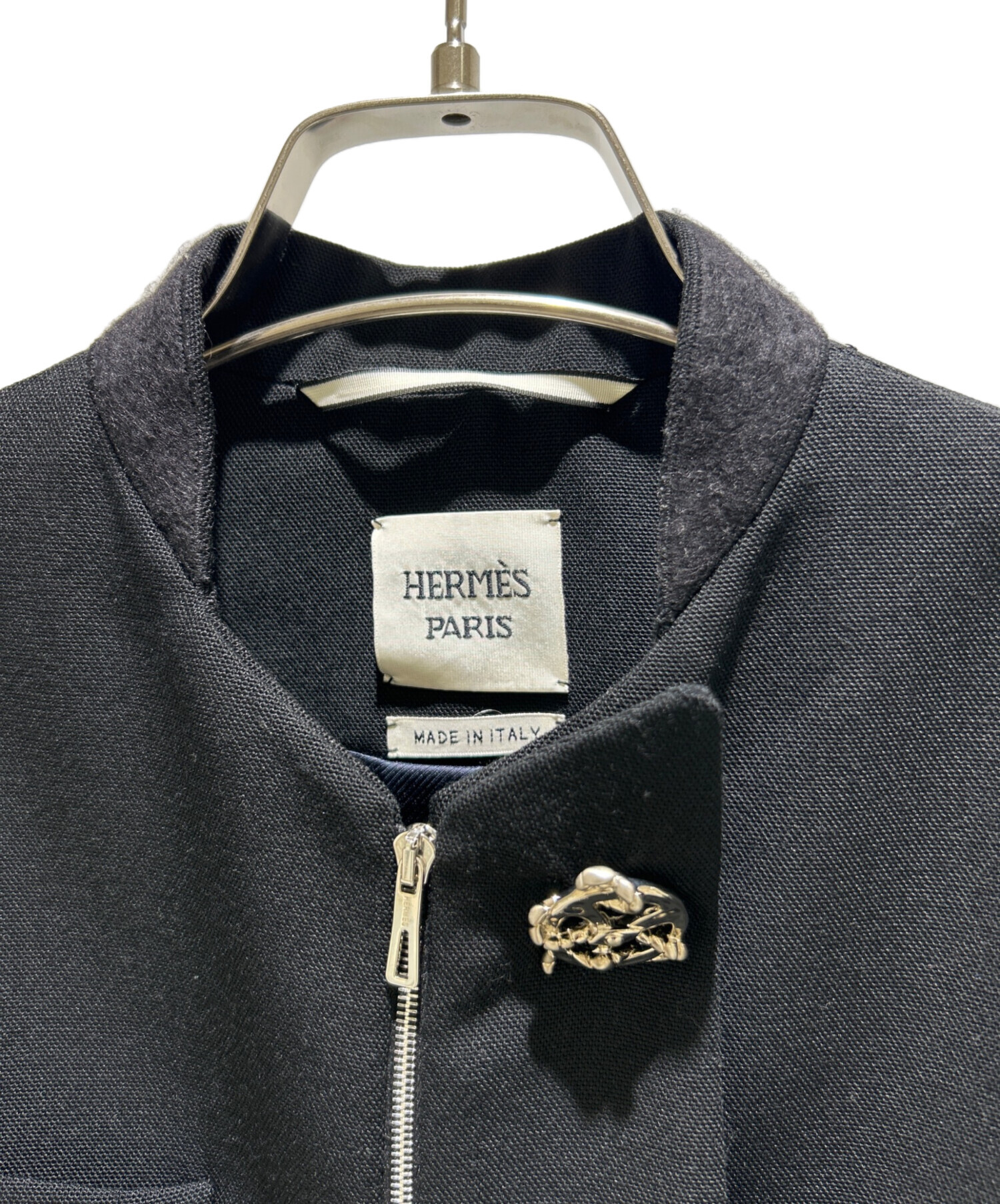 中古・古着通販】HERMES (エルメス) Emblem Button Bomber Jacket MA-1