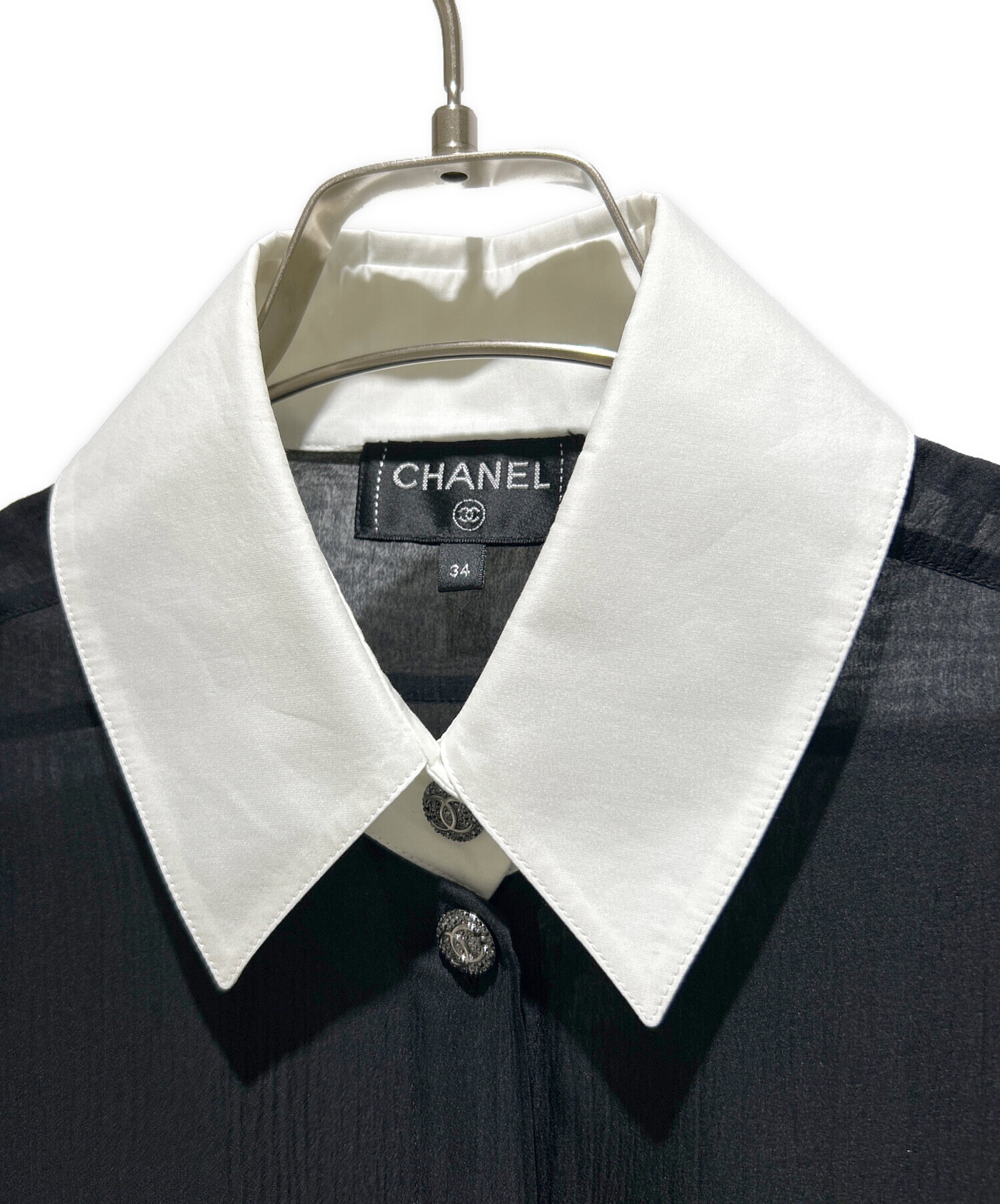 中古・古着通販】CHANEL (シャネル) Coco Button Sheer Long Sleeve