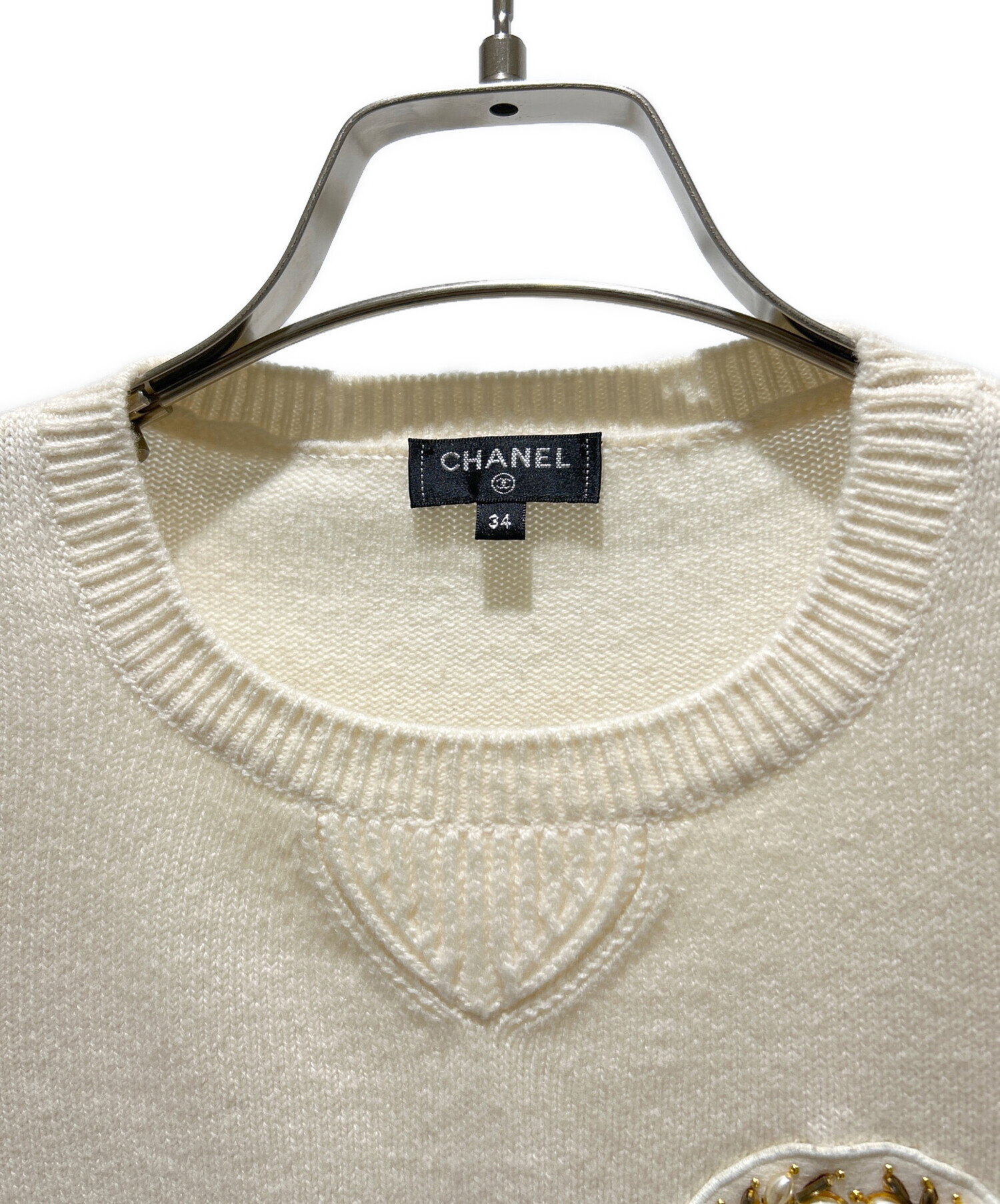 中古・古着通販】CHANEL (シャネル) ココマークビジューカシミヤニット