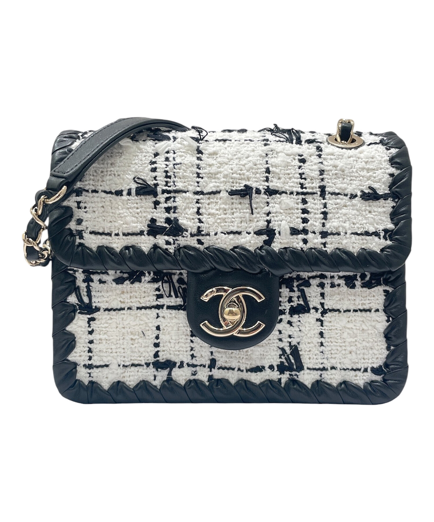 中古・古着通販】CHANEL (シャネル) チェーンショルダーツイードバッグ