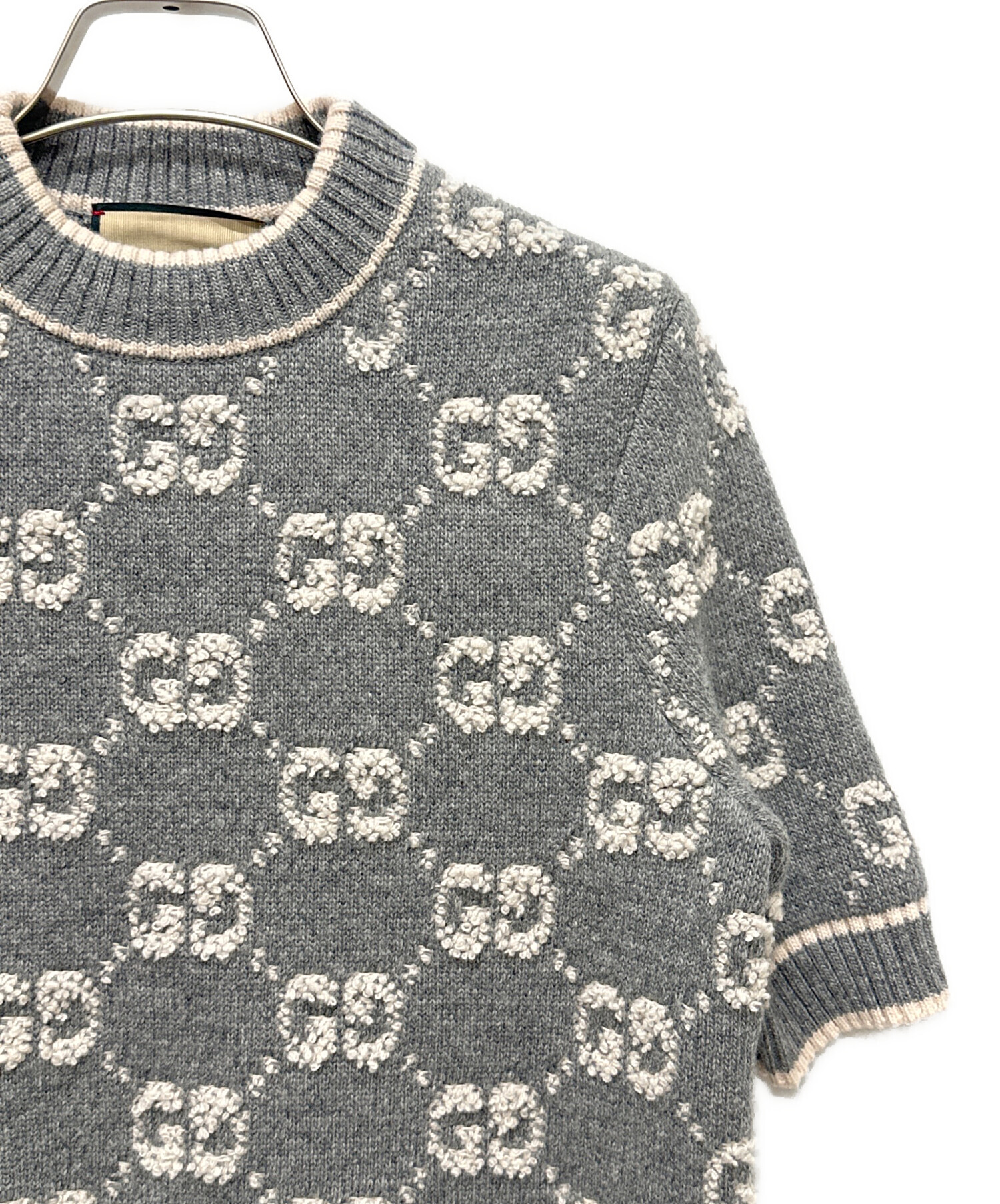 中古・古着通販】GUCCI (グッチ) GGニット グレー サイズ:XS｜ブランド