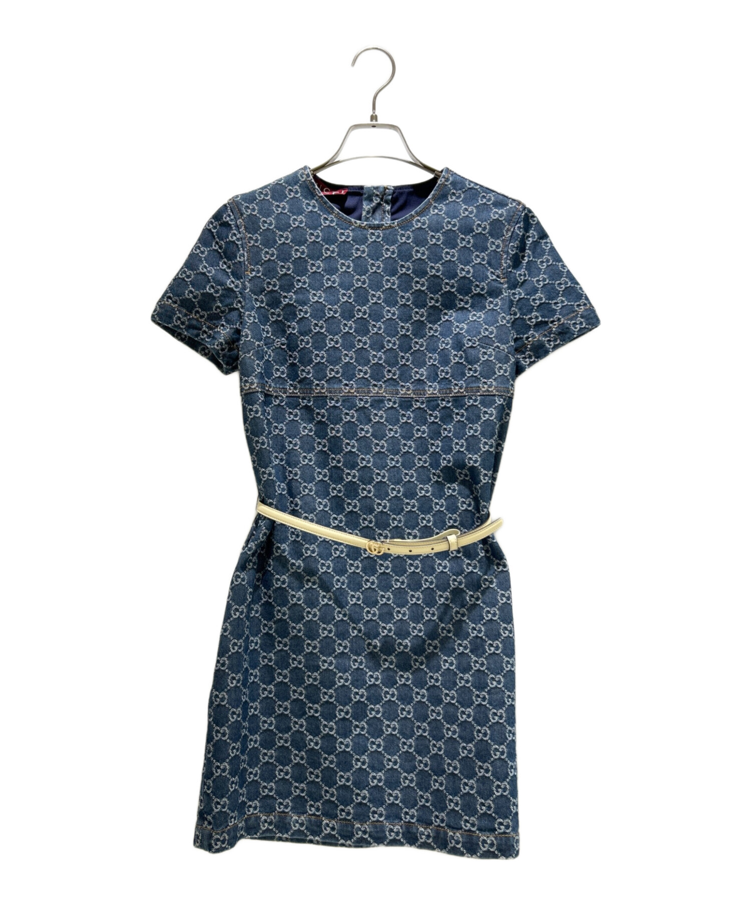 【良品】GUCCI　グッチ　GG柄ワンピース　ジャカード織　総柄　ライトブルー 中古・古着通販】GUCCI (グッチ) GUCCI GG Jacquard Denim Dress