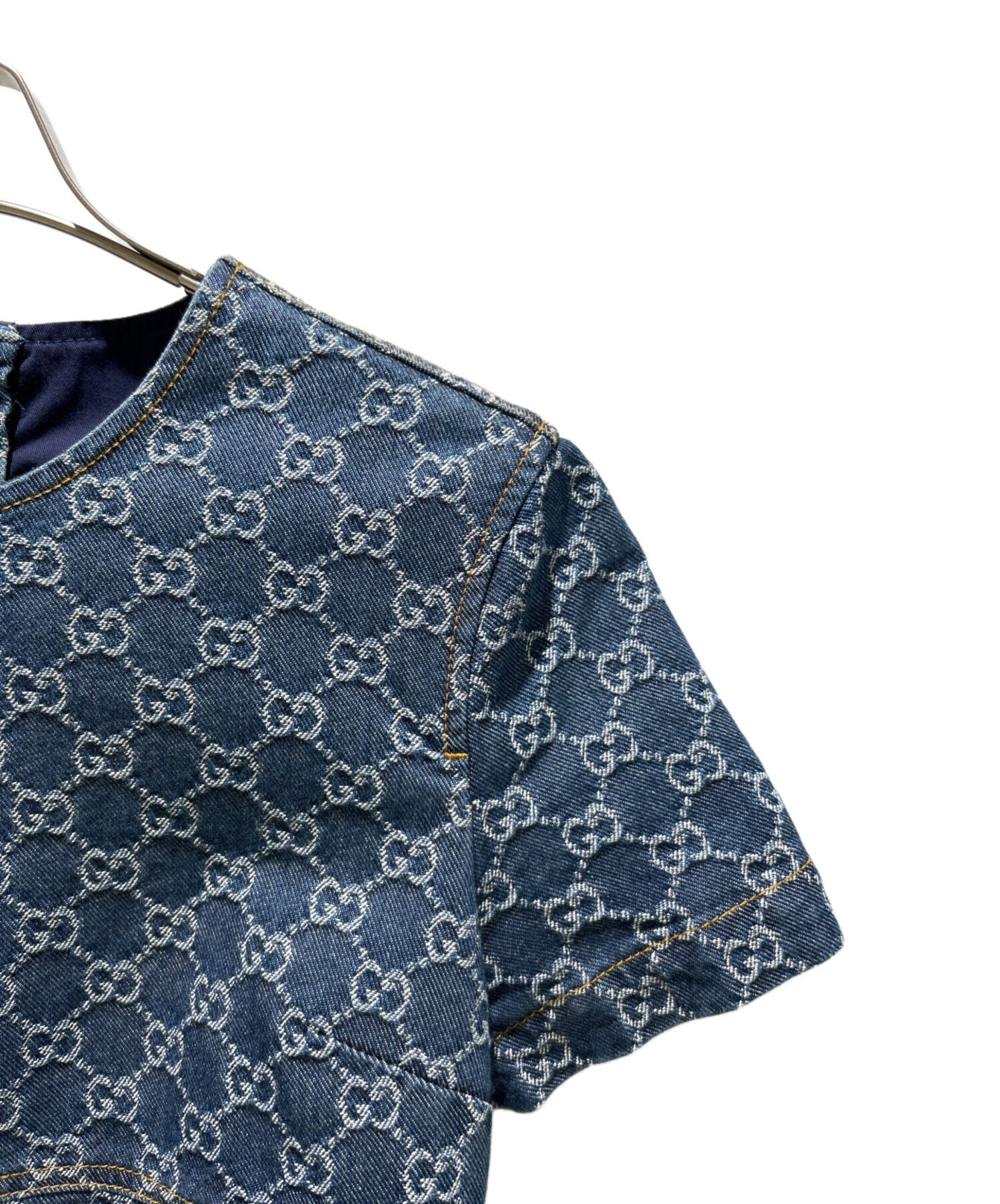 GUCCIデニムGG柄ワンピース GUCCI - GUCCI グッチ ワンピース GG柄 デニムの通販 by RECLOラクマ店