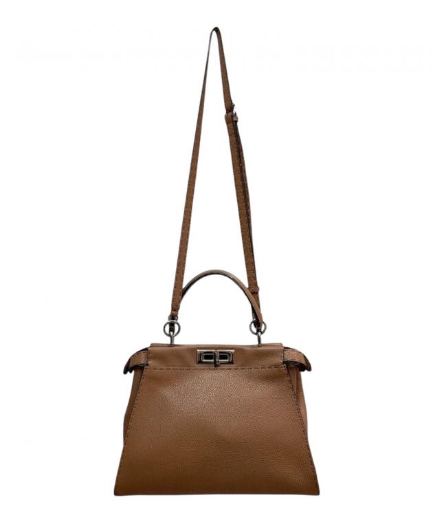 FENDI ピーカブー　セレリア　ミディアム　ブラウン　2WAYショルダーバッグ 中古・古着通販】FENDI (フェンディ) セレリア ピーカブー ミディアム