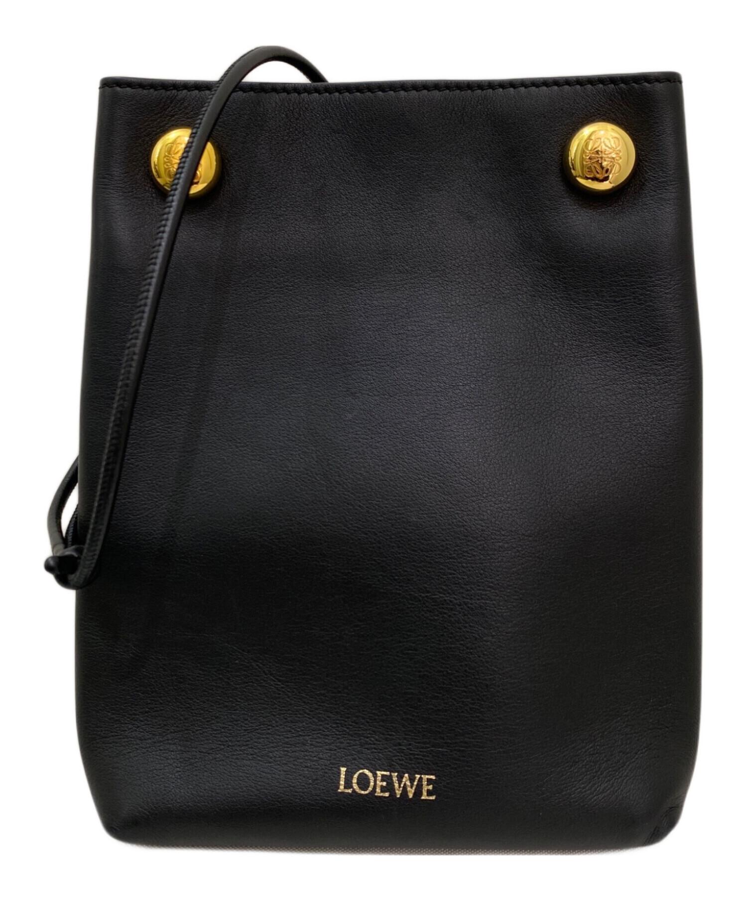 中古・古着通販】LOEWE (ロエベ) ペブルポーチ ブラック｜ブランド