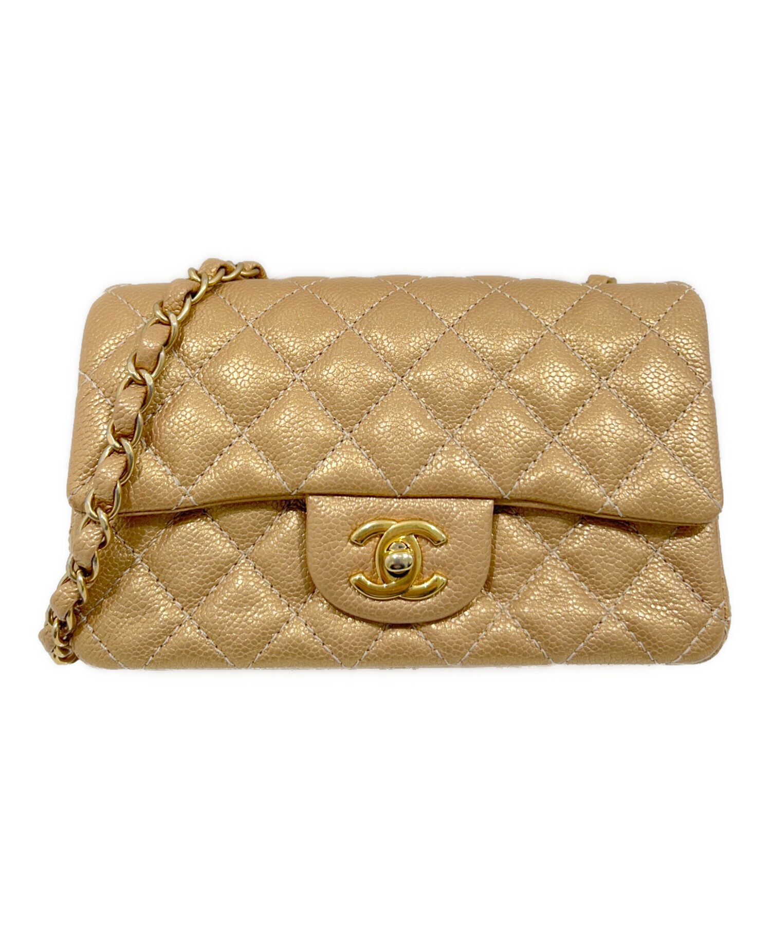 CHANEL シャネル ショルダーバッグ ミニマトラッセ20 中古・古着通販】CHANEL (シャネル) ミニ マトラッセ 20 チェーン