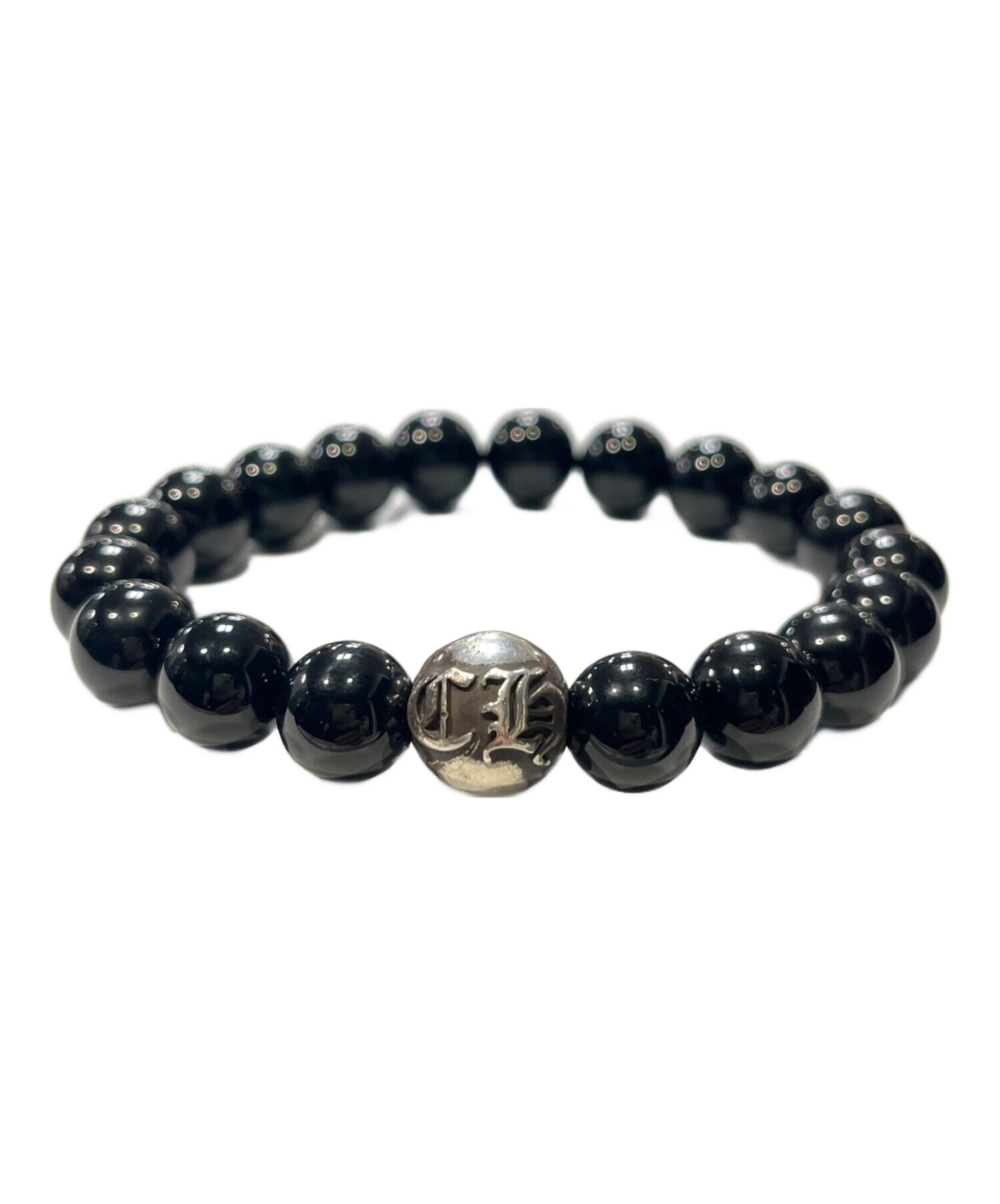 CHROME HEARTS ビーズブレスレット オニキス シルバー925 中古 中古・古着通販】CHROME HEARTS (クロムハーツ) BEAD20 10mm CH ONYX