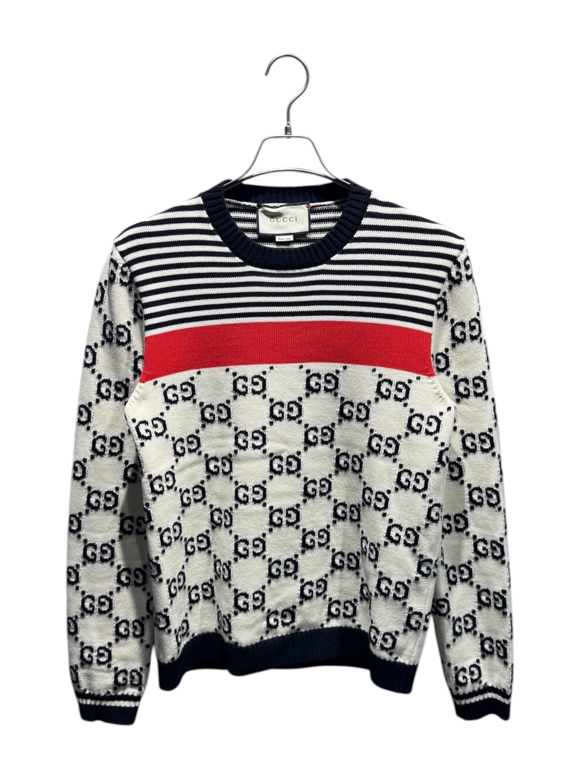 中古・古着通販】GUCCI (グッチ) GGボーダーニット サイズ:S｜ブランド