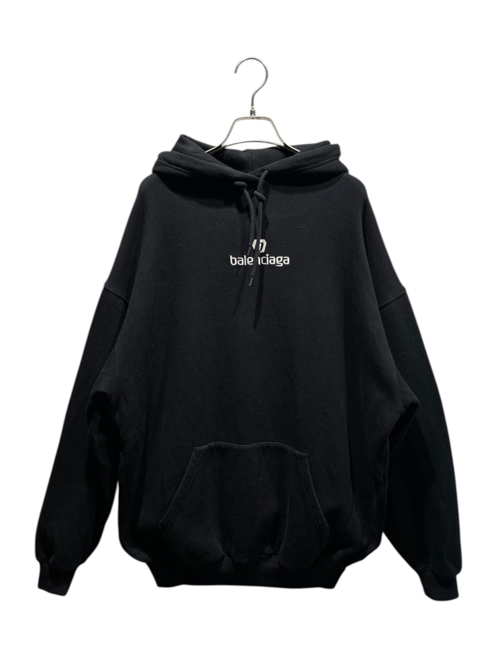 BALENCIAGA / バレンシアガ | ロゴ プルオーバー パーカー | M | ブラック | レディース 中古・古着通販】BALENCIAGA (バレンシアガ) ロゴパーカー/578135