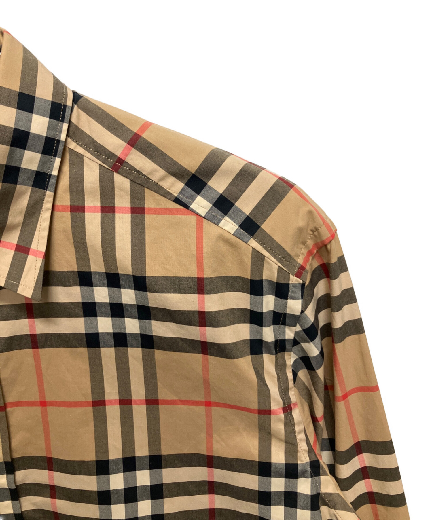 バーバリー ノバチェック BDシャツ ストライプ ボーダー チェック 古着 M 中古・古着通販】BURBERRY (バーバリー) ノバチェック レギュラー