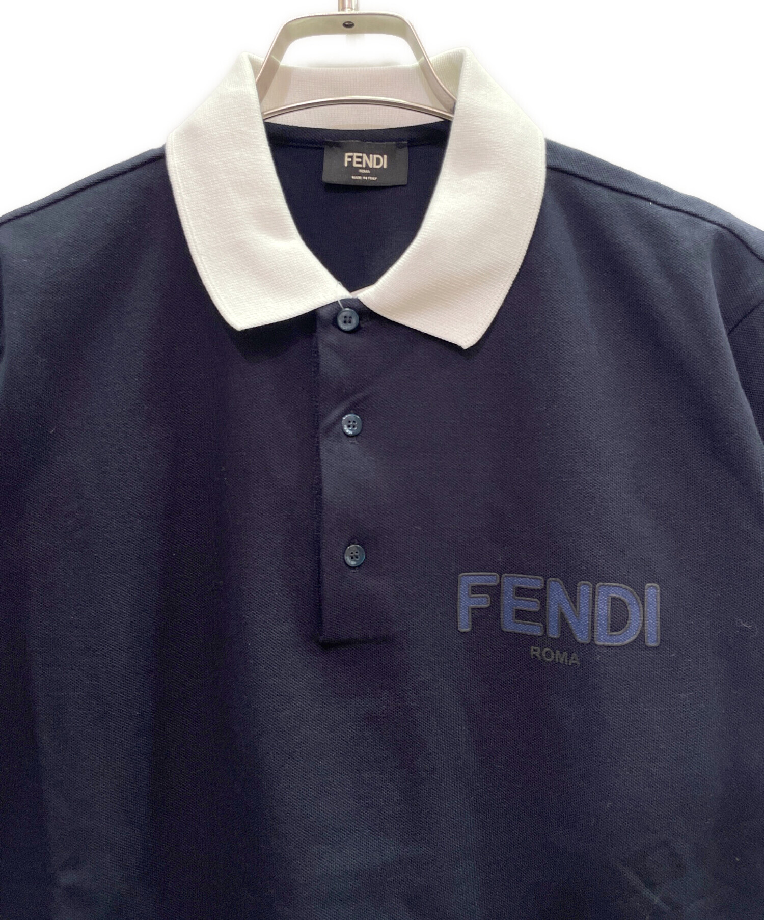 中古・古着通販】FENDI (フェンディ) ポロシャツ ネイビー サイズ:M