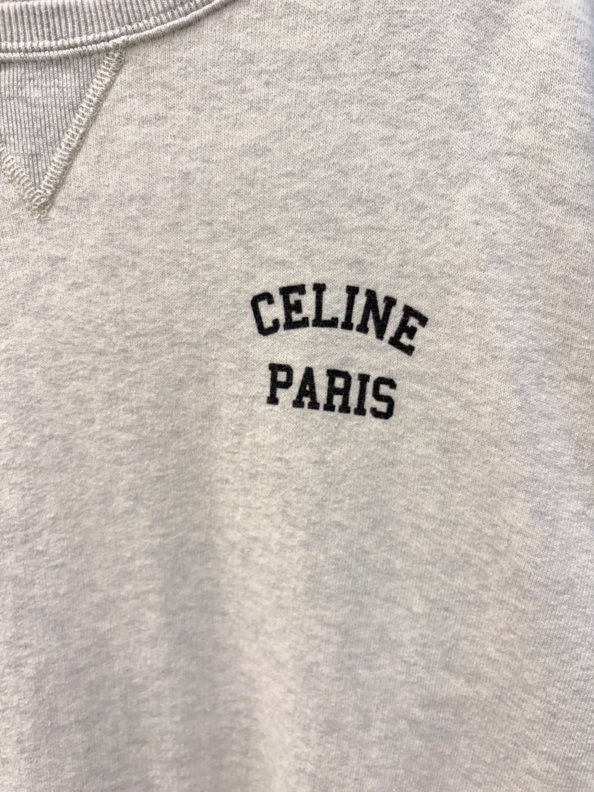 CELINE ロゴ入りスウェット Mサイズ クリーム 中古・古着通販】CELINE (セリーヌ) ロゴスウェット グレー サイズ:M