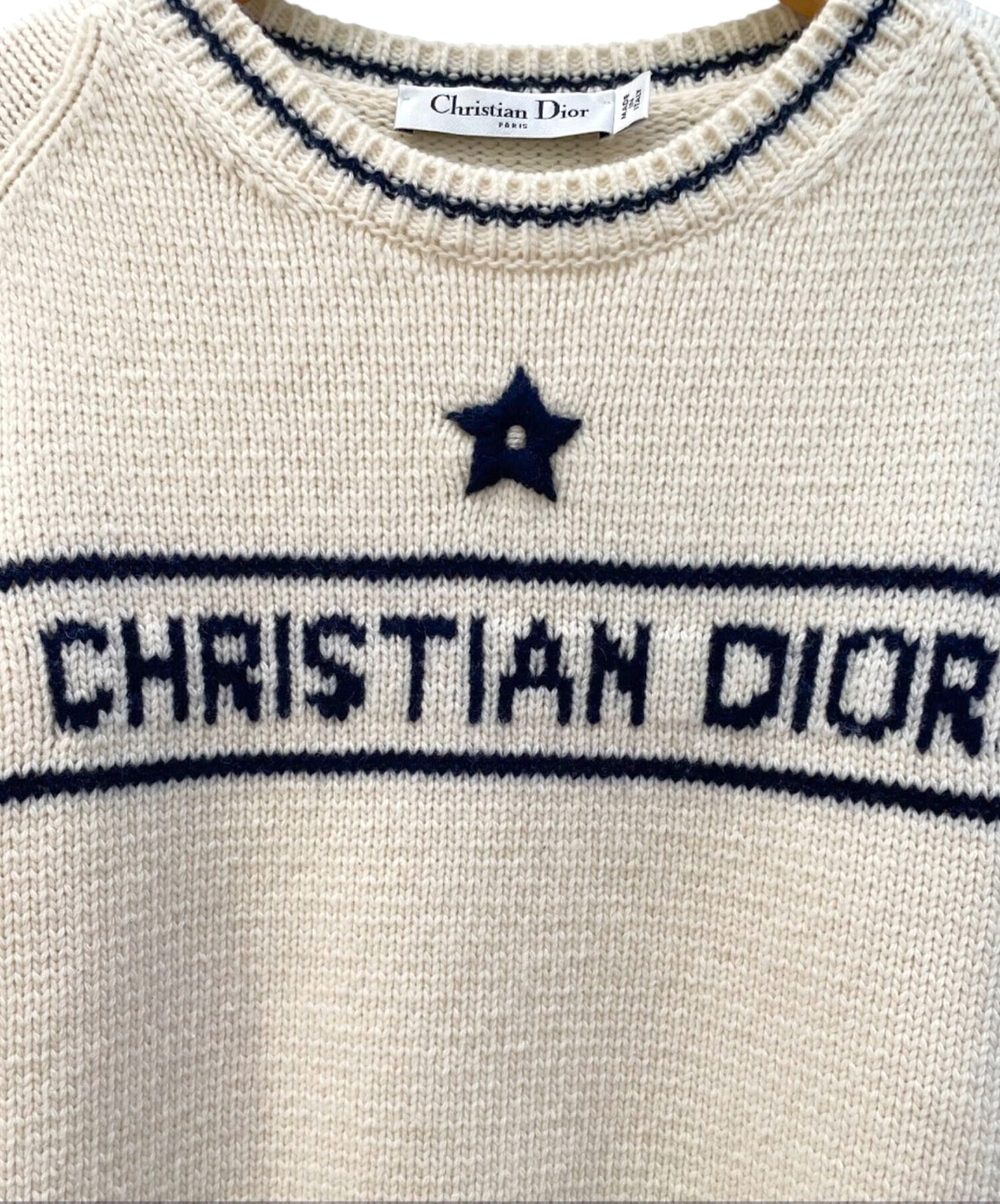 Christian Dior ニット・セーター M ベージュ 【古着】【中古】【送料無料】 80年代 80s クリスチャンディオール ブランド ベージュ アメリカ製