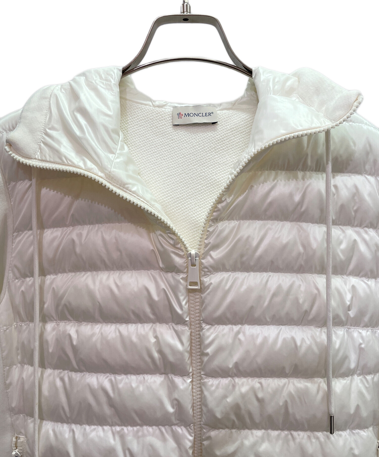中古・古着通販】MONCLER (モンクレール) ダウン切替パーカー ホワイト 