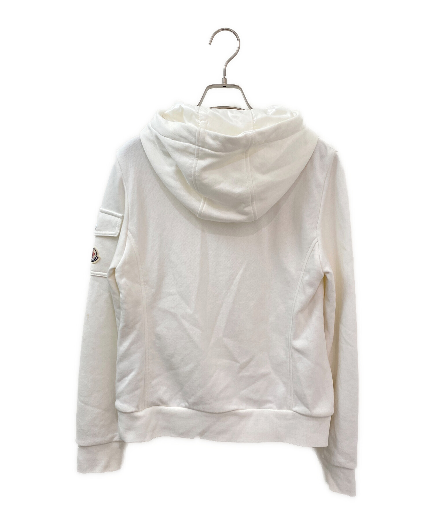 こ*子様 モンクレールパーカー白 中古・古着通販】MONCLER (モンクレール) ダウン切替パーカー ホワイト