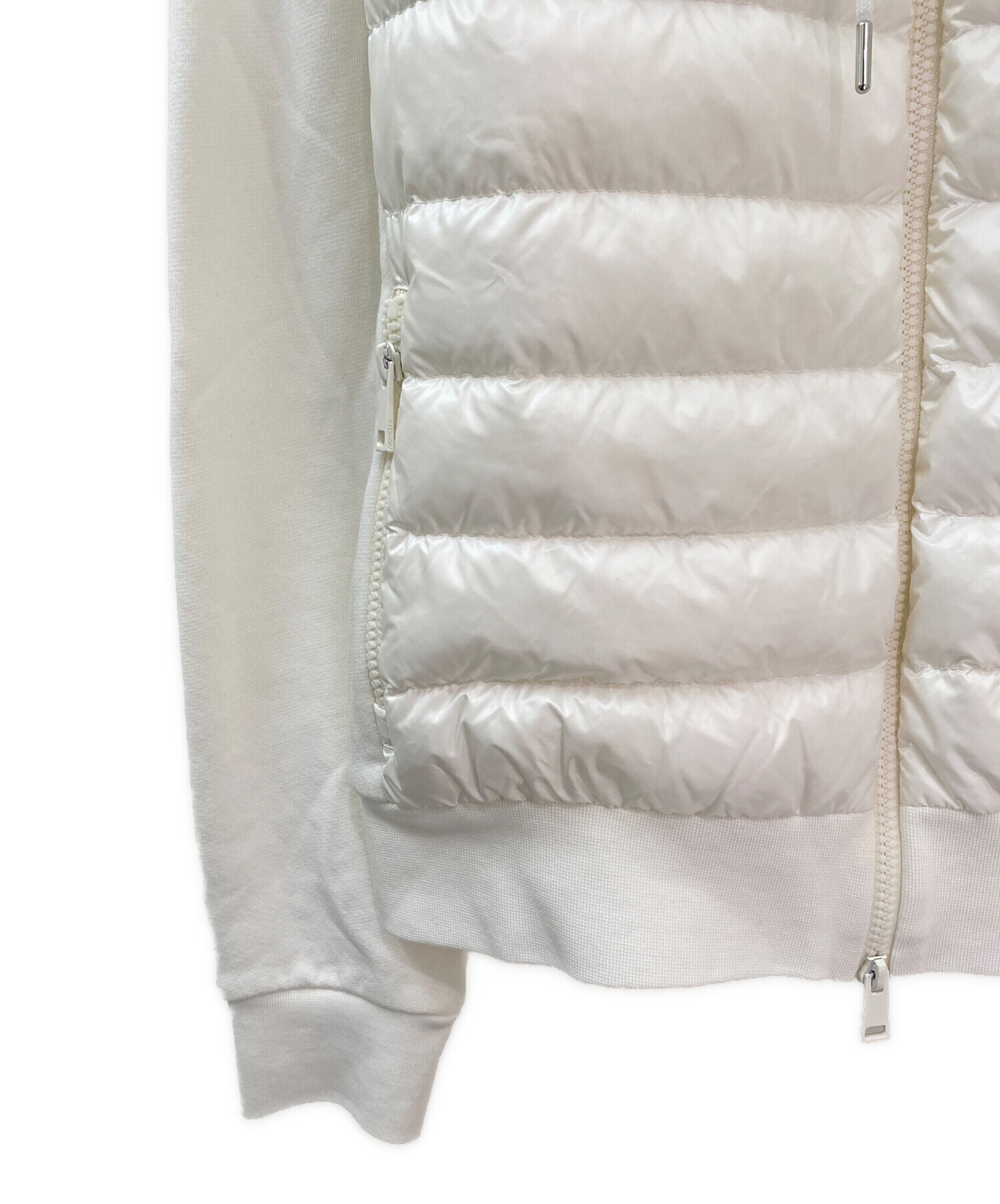 中古・古着通販】MONCLER (モンクレール) ダウン切替パーカー ホワイト