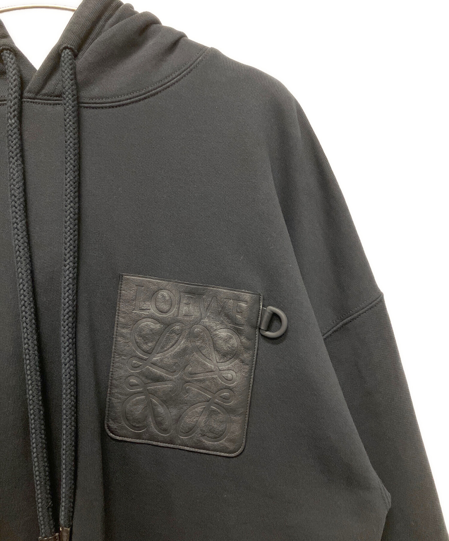 中古・古着通販】LOEWE (ロエベ) アナグラムレザーパーカー ブラック