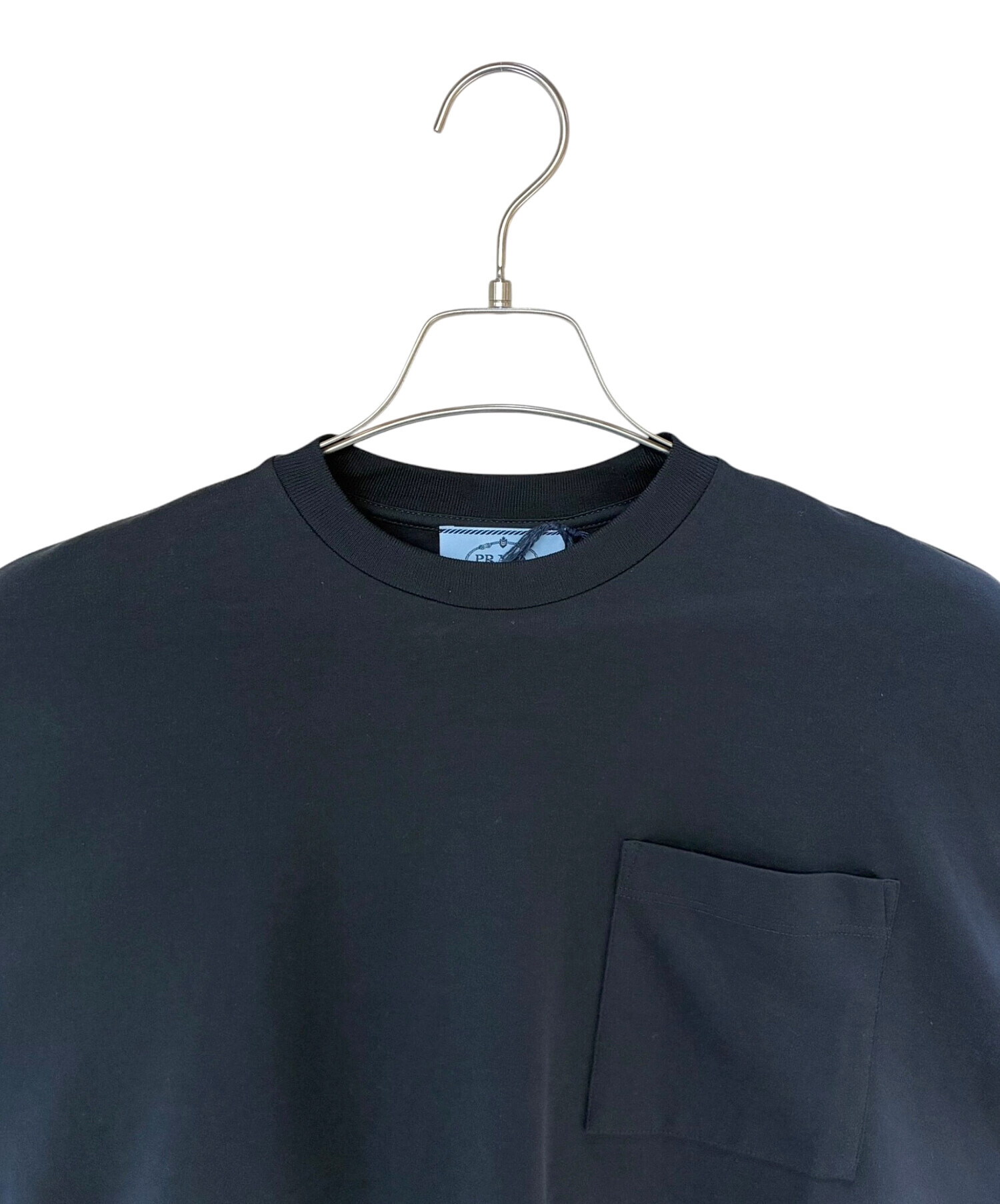 中古・古着通販】PRADA (プラダ) ポケットクロップドTシャツ ブラック