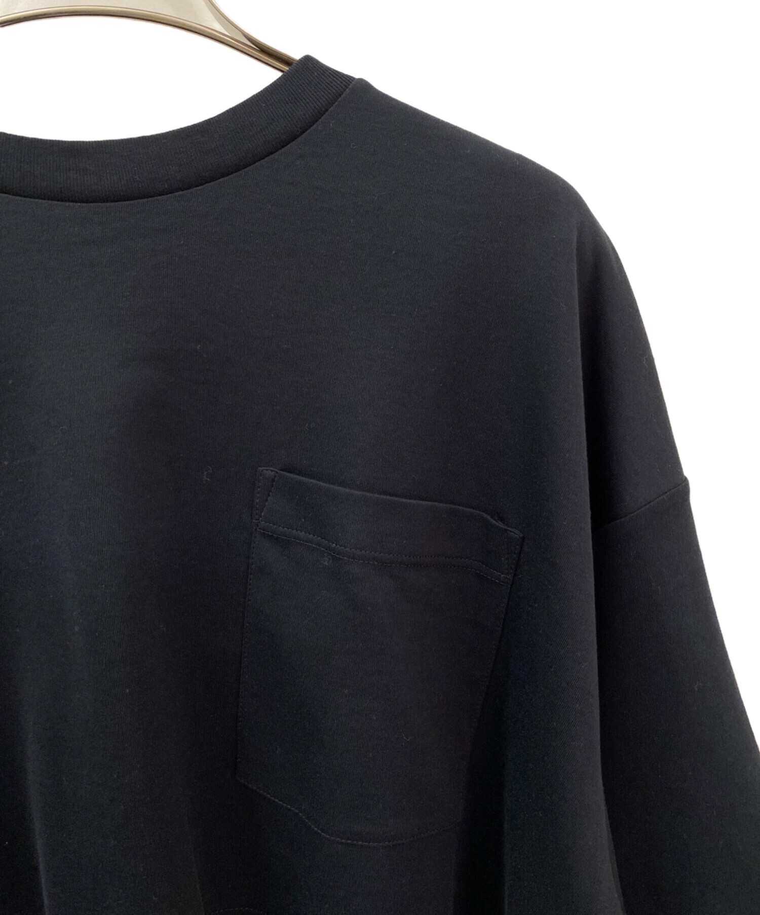 中古・古着通販】PRADA (プラダ) クロップドポケットTシャツ ブラック