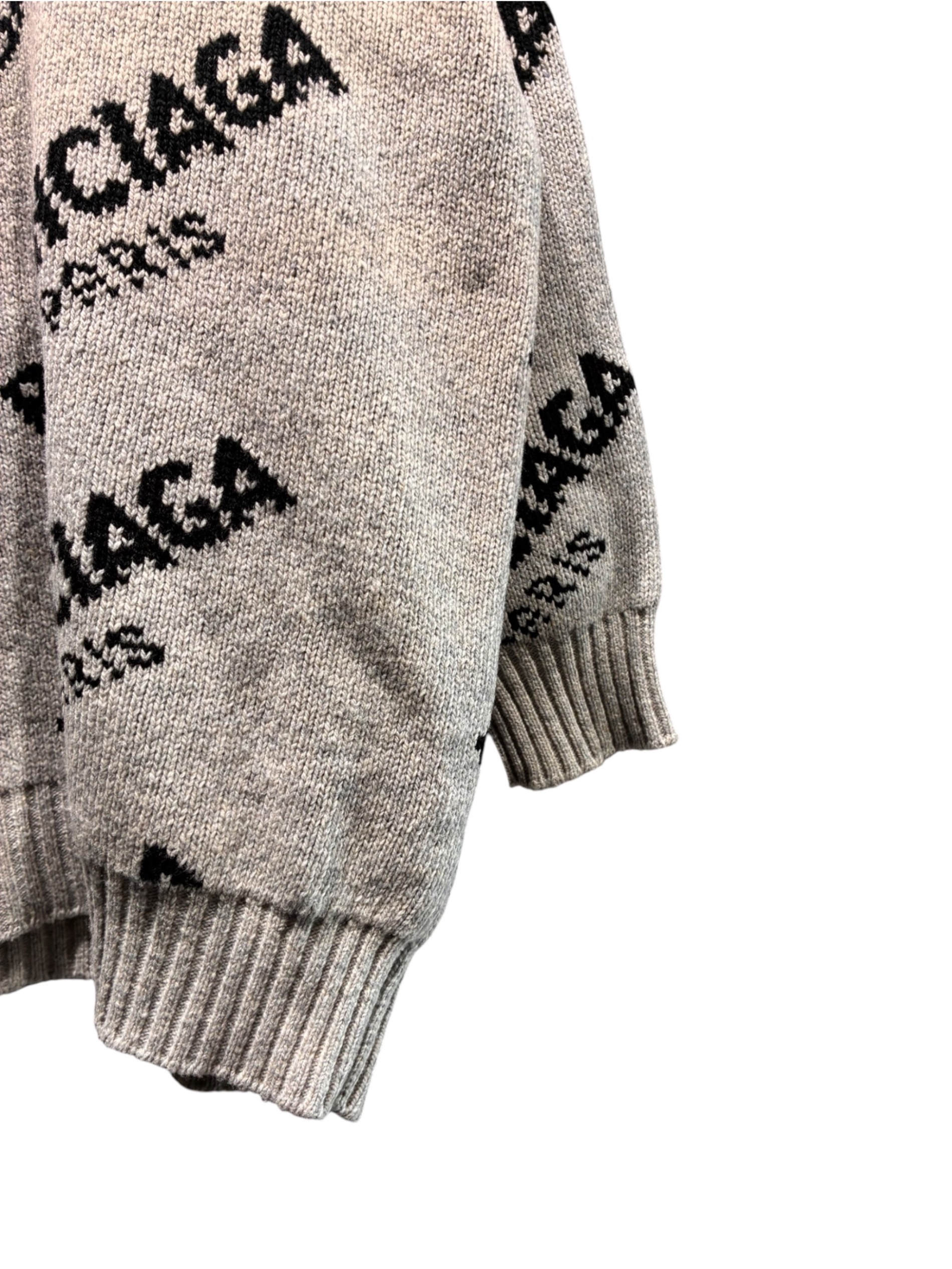 中古・古着通販】BALENCIAGA (バレンシアガ) オールオーバーロゴニット