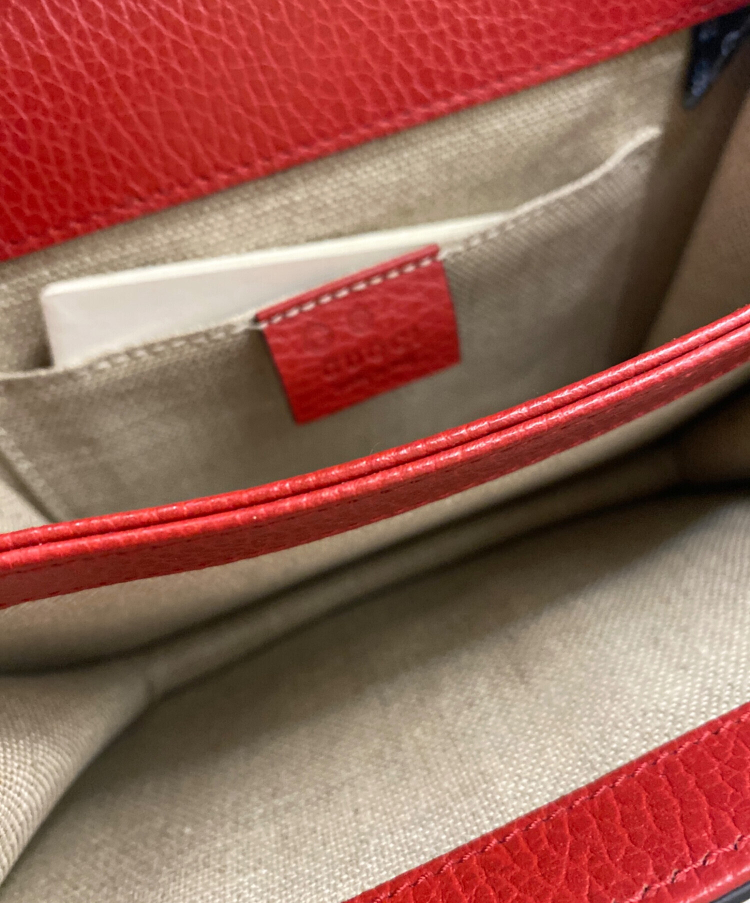 【中古】GUCCI | グッチ インターロッキングG ハート マイクロGG ベルト 245856 レッド【尾張小牧店】 GUCCI - 【中古】GUCCI | グッチ インターロッキングG ハート マイクロ