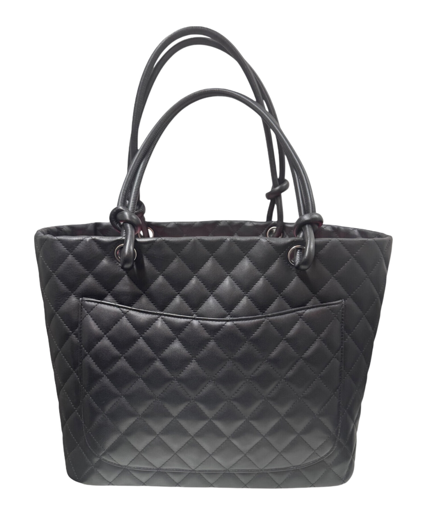 美品　CHANEL シャネル　カンボンライン トートバッグ ブラック　シリアル有 中古・古着通販】CHANEL (シャネル) カンボンライン ラージトート