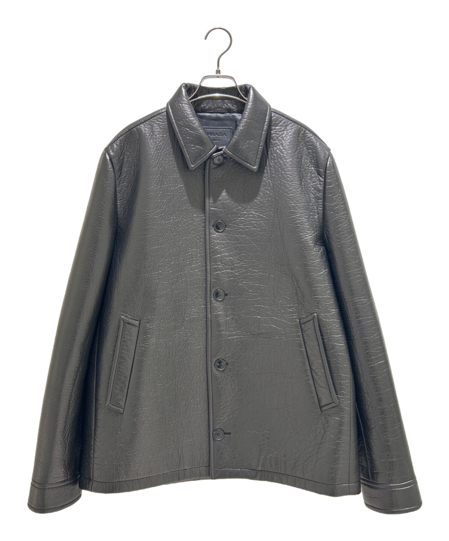 中古・古着通販】PRADA (プラダ) ナッパレザーキャバンジャケット 中古・古着通販】PRADA (プラダ) ナッパレザーキャバンジャケット