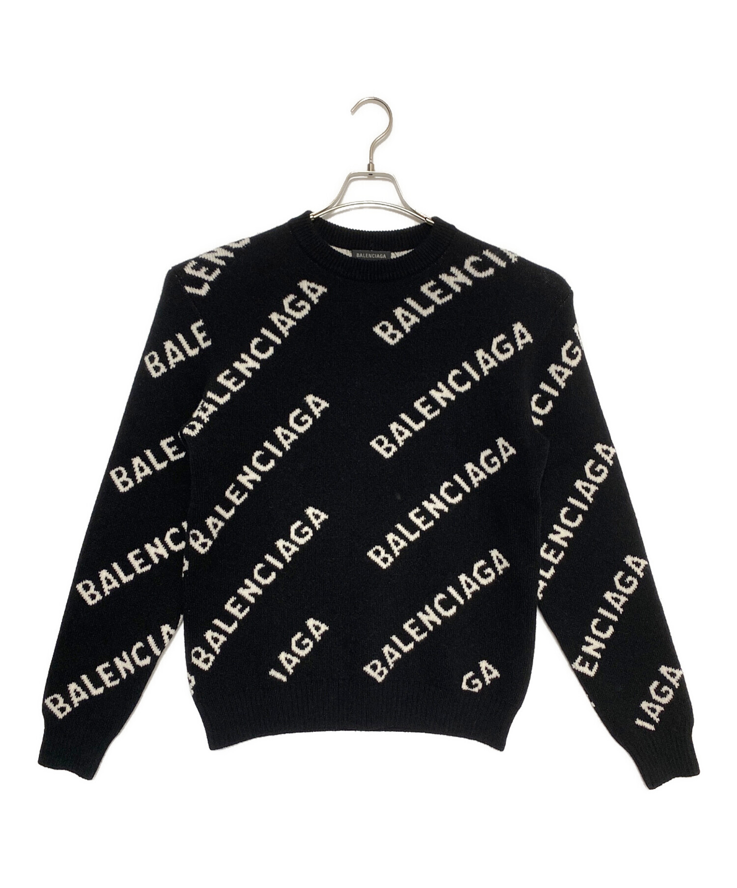 定価16万 BALENCIAGA バレンシアガ オーバーサイズロゴ セーター BALENCIAGA - 定価16万 BALENCIAGA バレンシアガ オーバーサイズロゴ