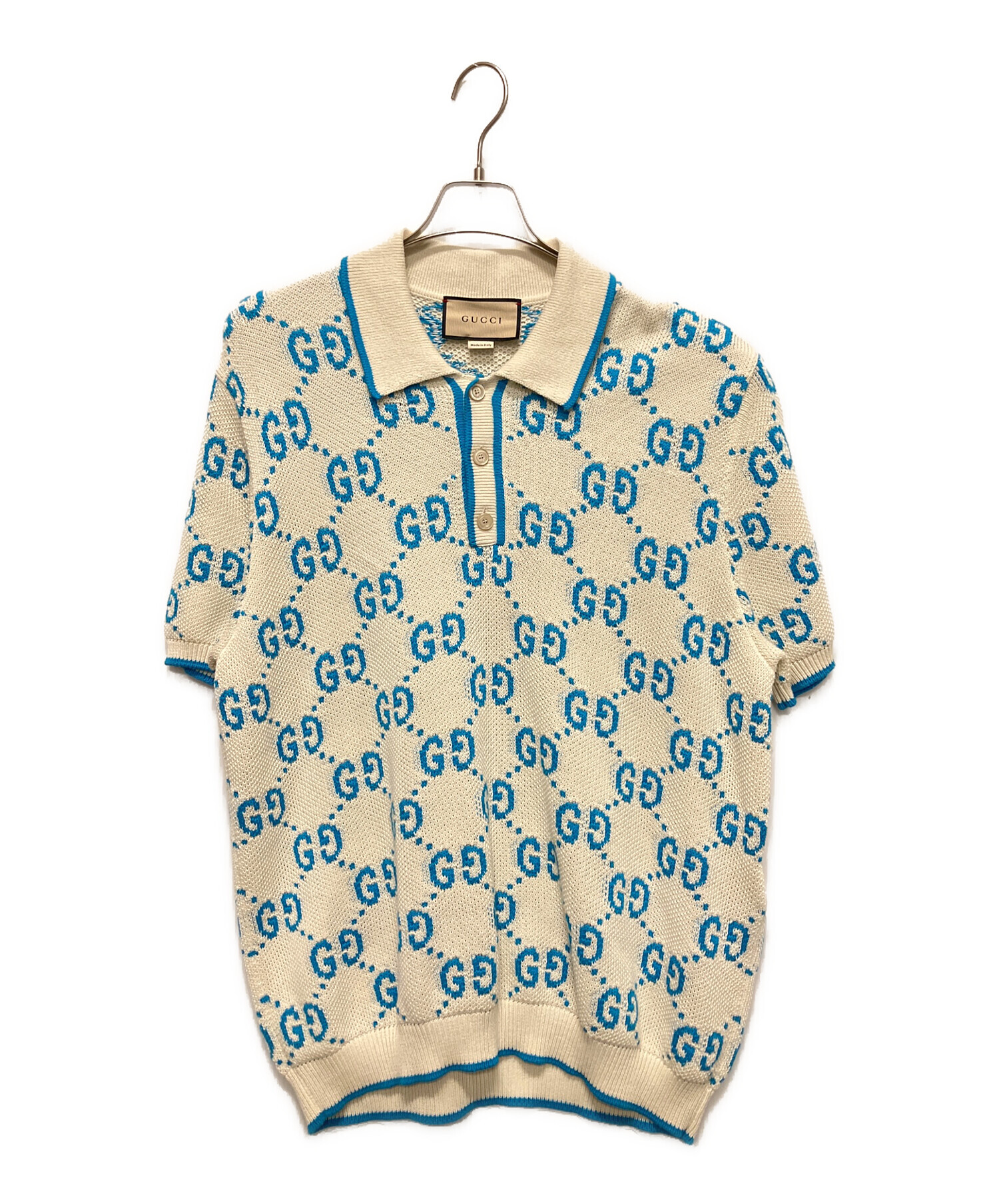 GUCCI デザインポロシャツ グッチ 古着 ヴィンテージ ポロ イタリア製 中古・古着通販】GUCCI (グッチ) GUCCI GG Logo Knit Polo Shirt/GG