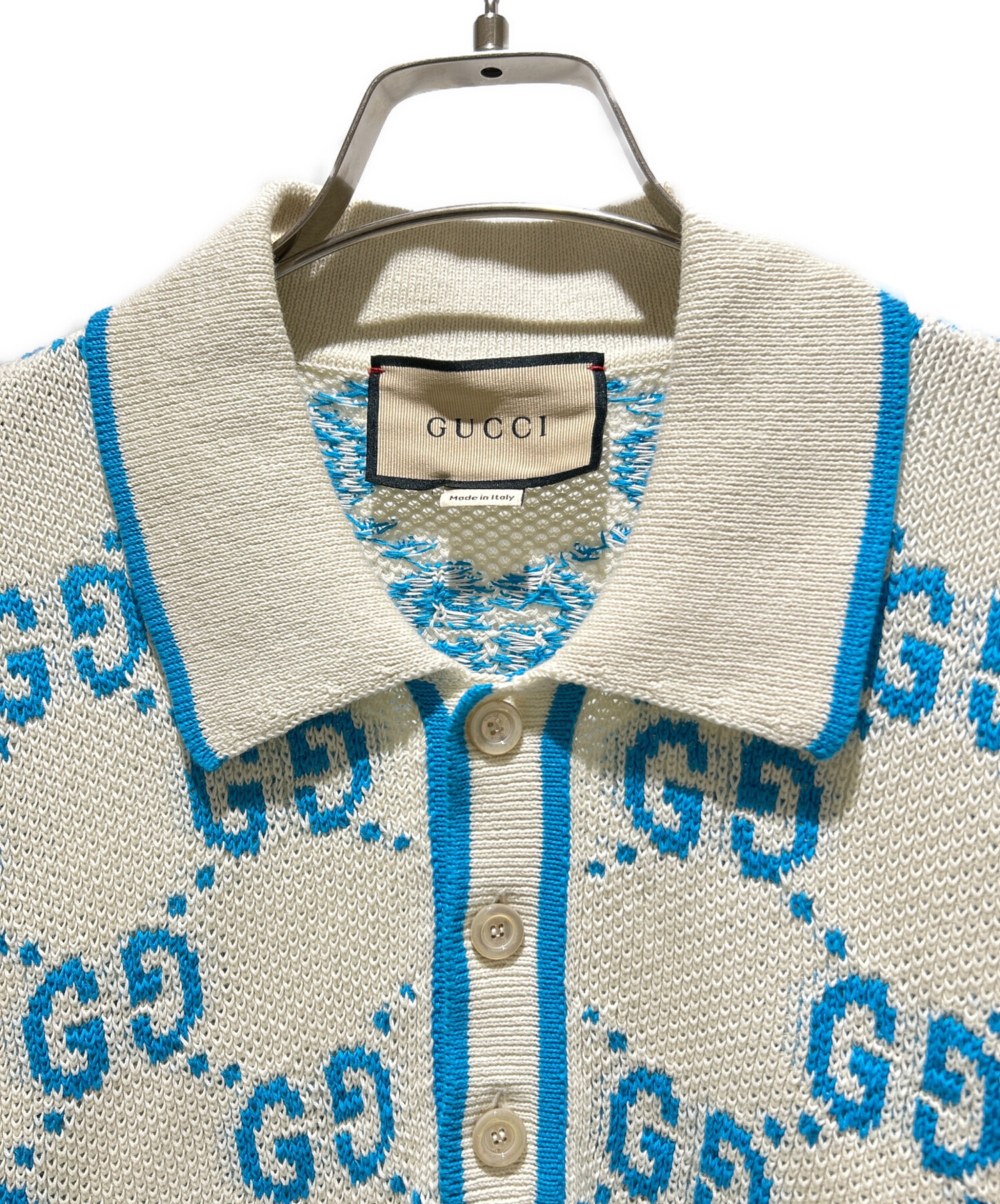 GUCCI GGロゴ ニットポロシャツ 中古・古着通販】GUCCI (グッチ) GUCCI GG Logo Knit Polo Shirt/GG