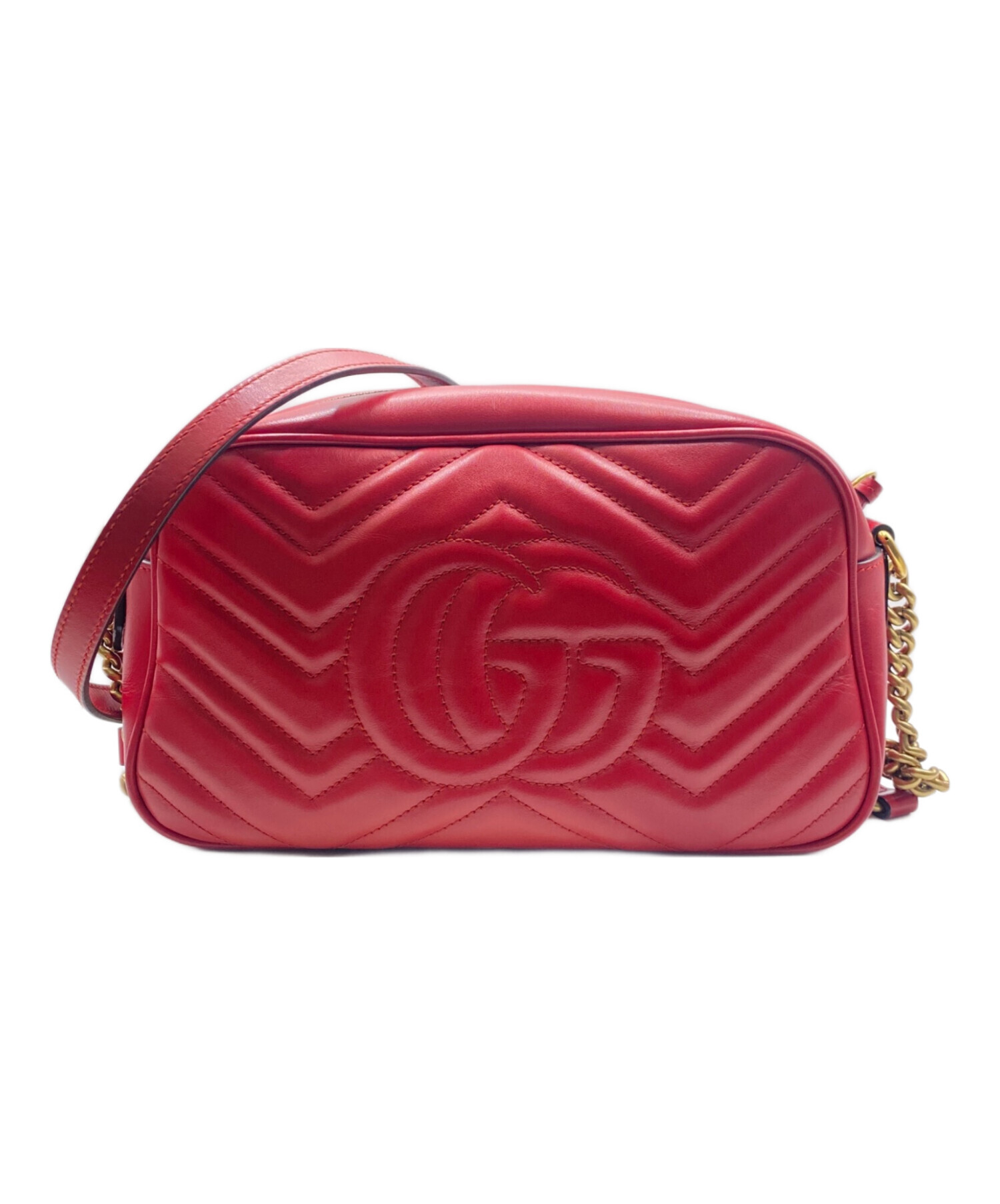 中古・古着通販】GUCCI (グッチ) チェーンショルダーバッグ レッド