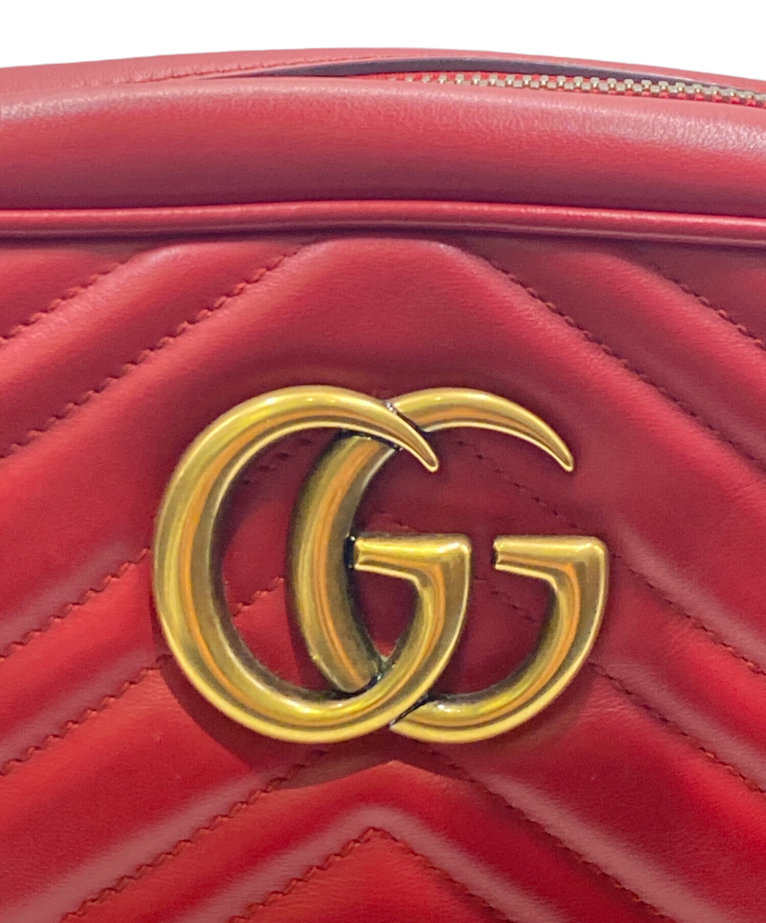 中古・古着通販】GUCCI (グッチ) チェーンショルダーバッグ レッド