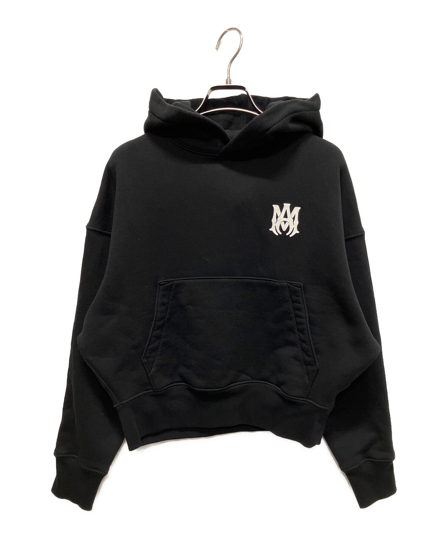 AMIRI パーカー ブラック(中古・美品) 中古・古着通販】AMIRI (アミリ) ロゴプリントプルオーバーパーカー