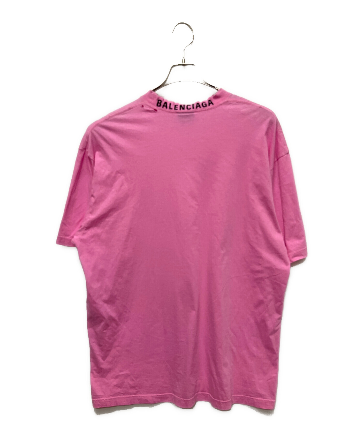 中古・古着通販】BALENCIAGA (バレンシアガ) ダメージ加工ネックロゴT