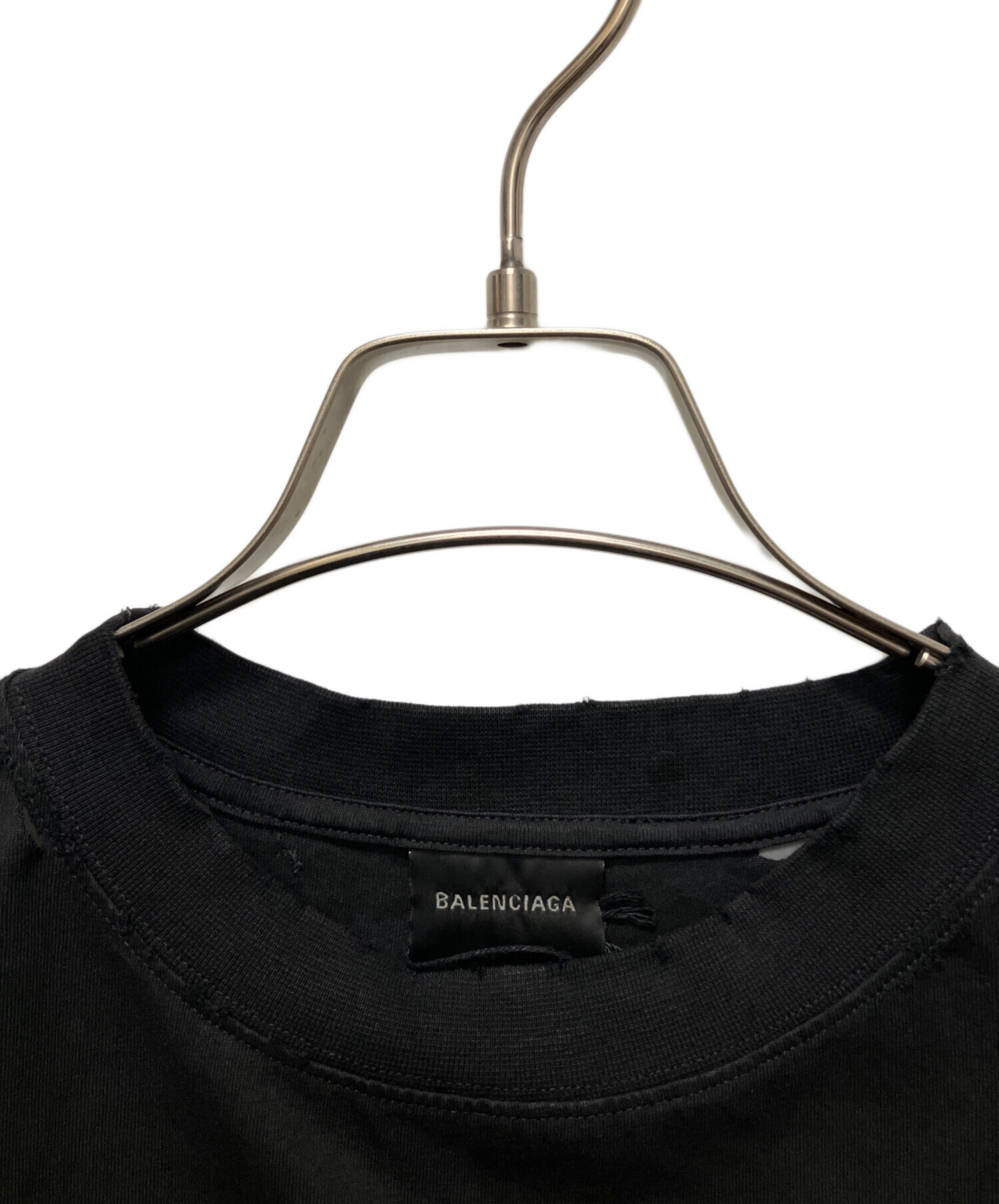 中古・古着通販】BALENCIAGA (バレンシアガ) ダメージ加工Tシャツ/ロゴ