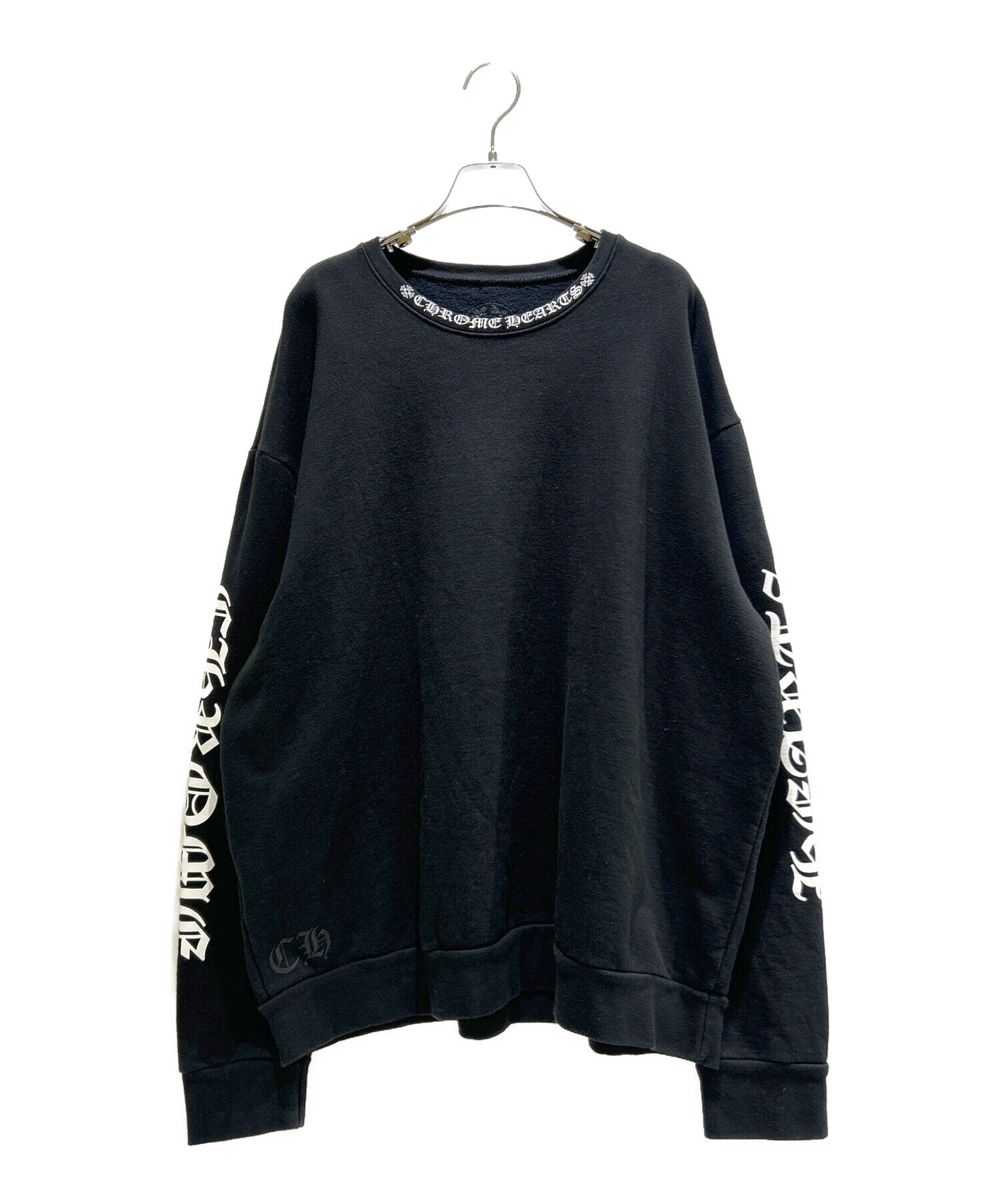 激レア オールド 90's クロムハーツ クルーネック スウェット　M ブラック 中古・古着通販】CHROME HEARTS (クロムハーツ) Neck Logo Crewneck