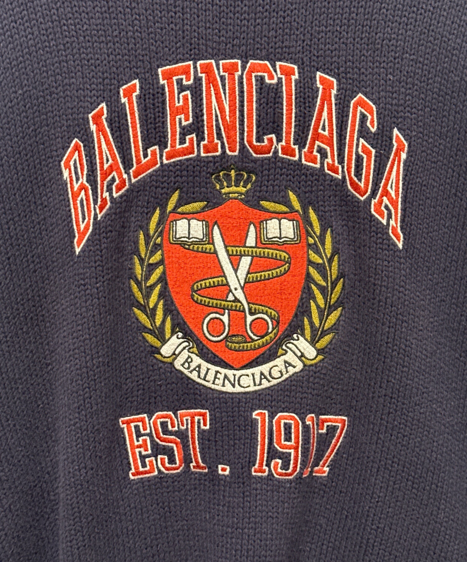 BALENCIAGA バレンシアガ　ロゴニット 中古・古着通販】BALENCIAGA (バレンシアガ) ロゴニット ネイビー