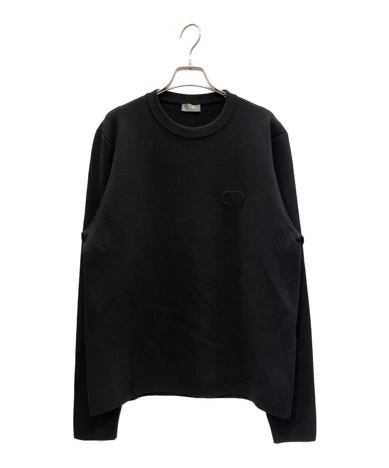 Dior 刺繍トレーナー ブラック 中古・古着通販】Dior (ディオール) ロゴ刺繍ニット ブラック サイズ