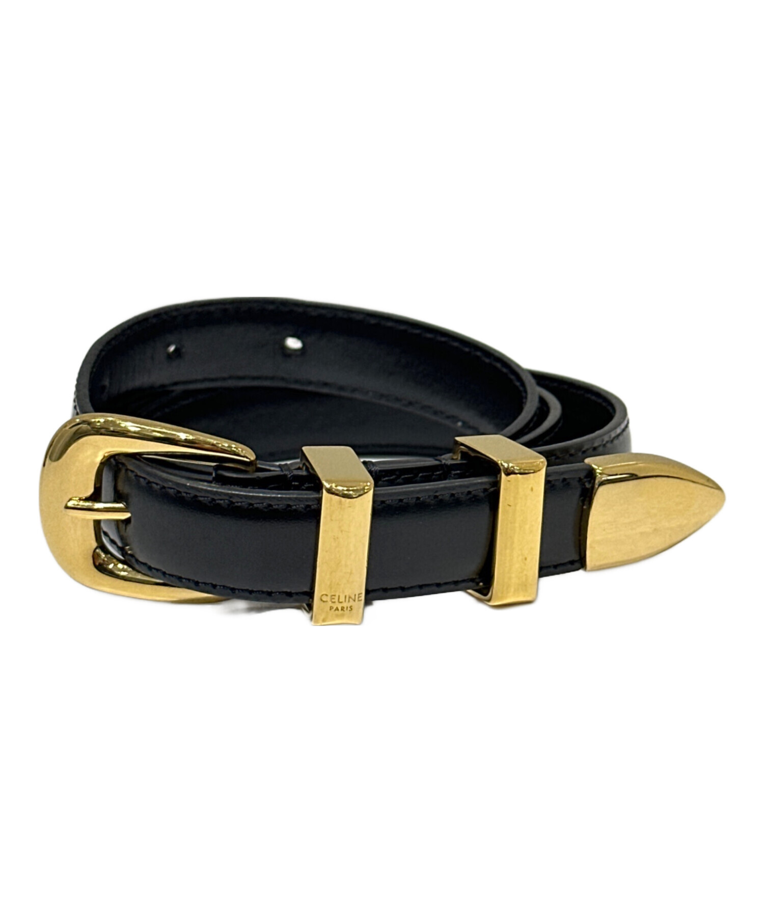 中古・古着通販】CELINE (セリーヌ) レザーベルト U-NE-1273 ブラック
