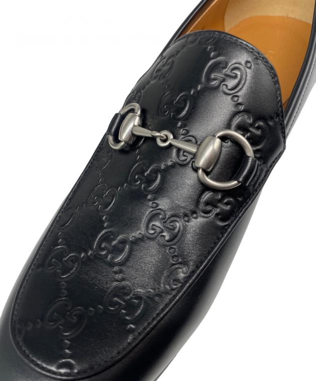 中古・古着通販】GUCCI (グッチ) GGビットローファー ブラック サイズ