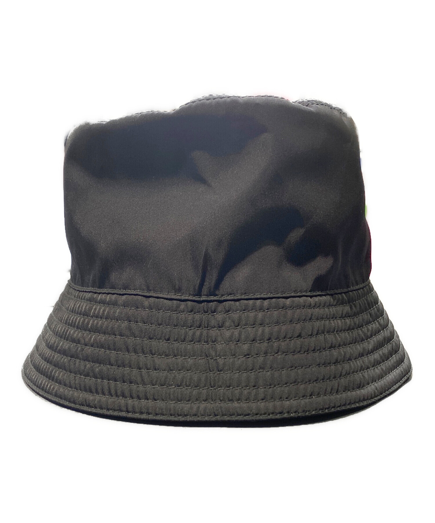 中古・古着通販】PRADA (プラダ) ロゴプレートナイロンハット ブラック
