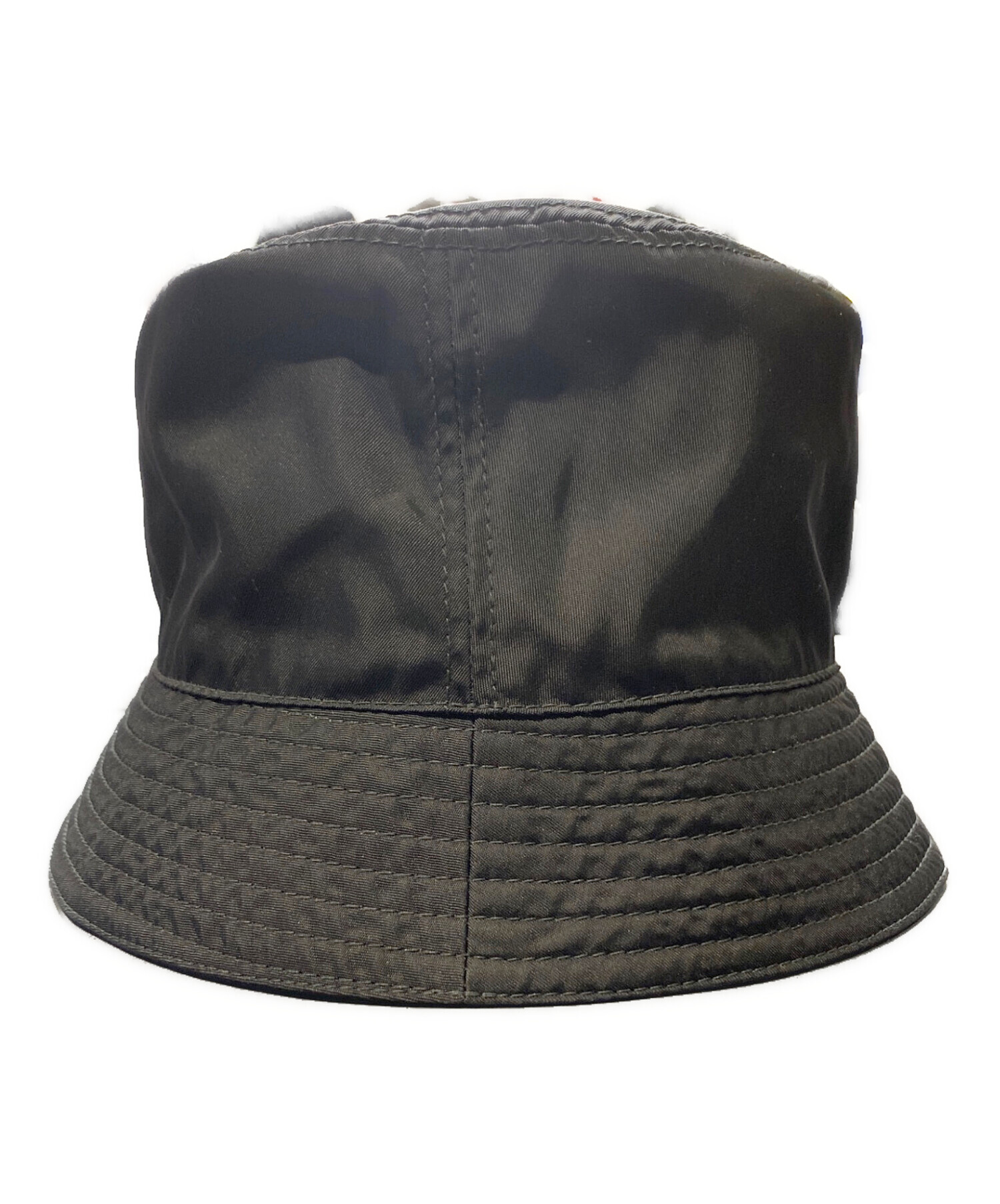 PRADA ドリルサンドハット　アウトドア　ロゴプレート 中古・古着通販】PRADA (プラダ) ロゴプレートナイロンハット ブラック