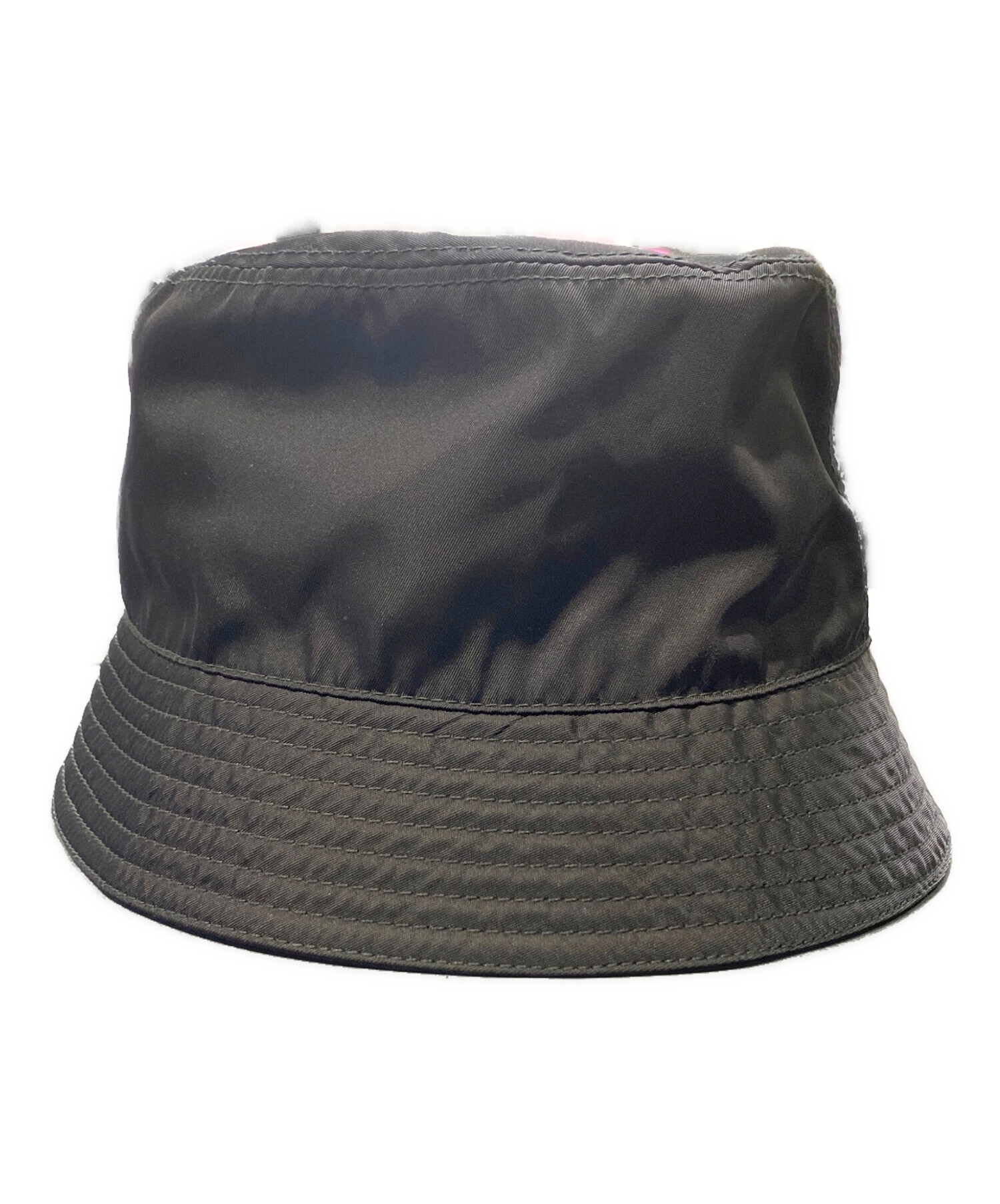 中古・古着通販】PRADA (プラダ) ロゴプレートナイロンハット ブラック