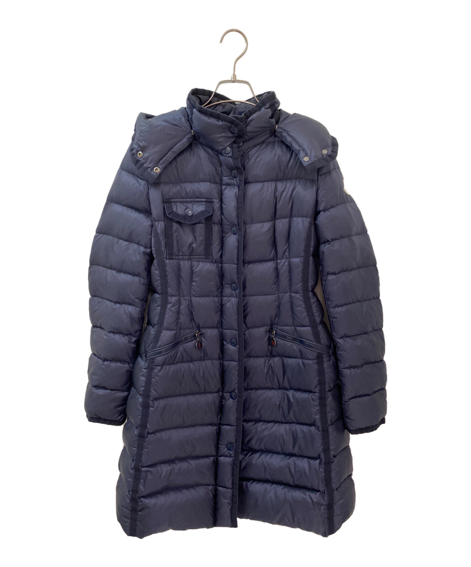 中古★モンクレール★HERMINE ロングダウンコート ネイビー サイズ4 美品 中古・古着通販】MONCLER (モンクレール) HERMINE/ダウンコート